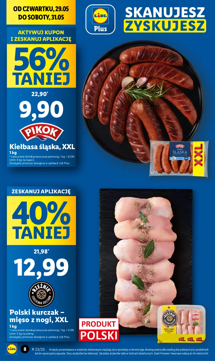 Gazetka promocyjna Lidl - GAZETKA - ważna 29.05 do 31.05.2025 - strona 8 - produkty: Kiełbasa, Kiełbasa śląska, Kurczak, Mięso
