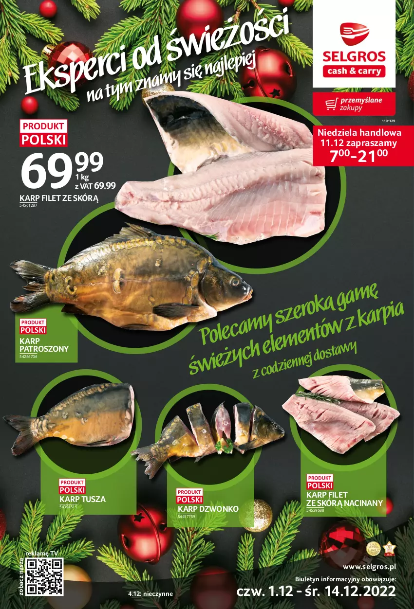 Gazetka promocyjna Selgros - Katalog eksperci od świeżości - ważna 03.11 do 24.12.2022 - strona 1 - produkty: Karp, LG, Tusz