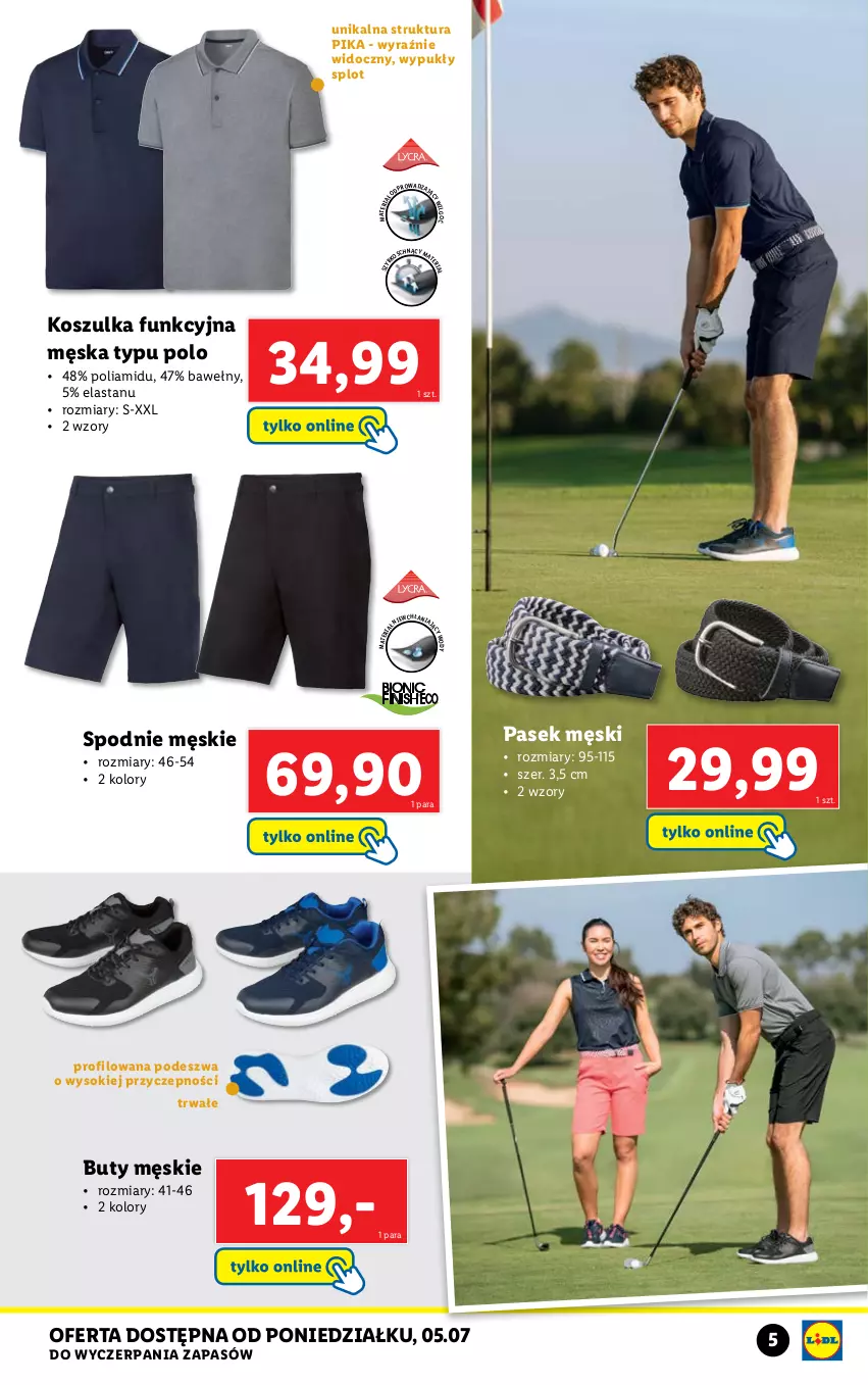 Gazetka promocyjna Lidl - KATALOG SKLEPU ONLINE - ważna 04.07 do 31.07.2021 - strona 5 - produkty: Buty, Kosz, Koszulka, Koszulka funkcyjna, LG, Pasek, Pasek męski, Sok, Spodnie