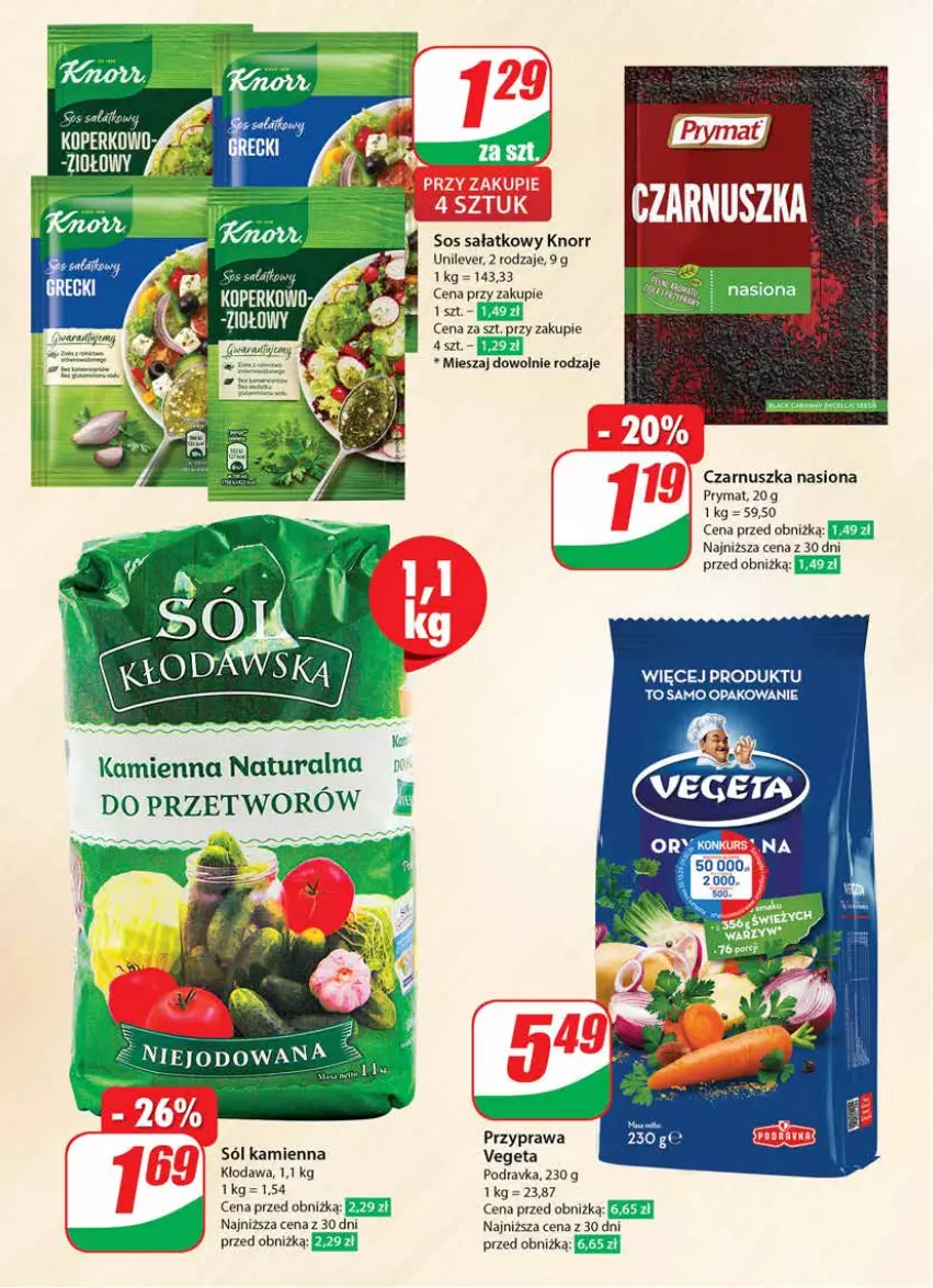 Gazetka promocyjna Dino - Gazetka 8 - ważna 21.02 do 27.02.2024 - strona 17 - produkty: Knorr, Podravka, Prymat, Sałat, Sól, Sos, Vegeta