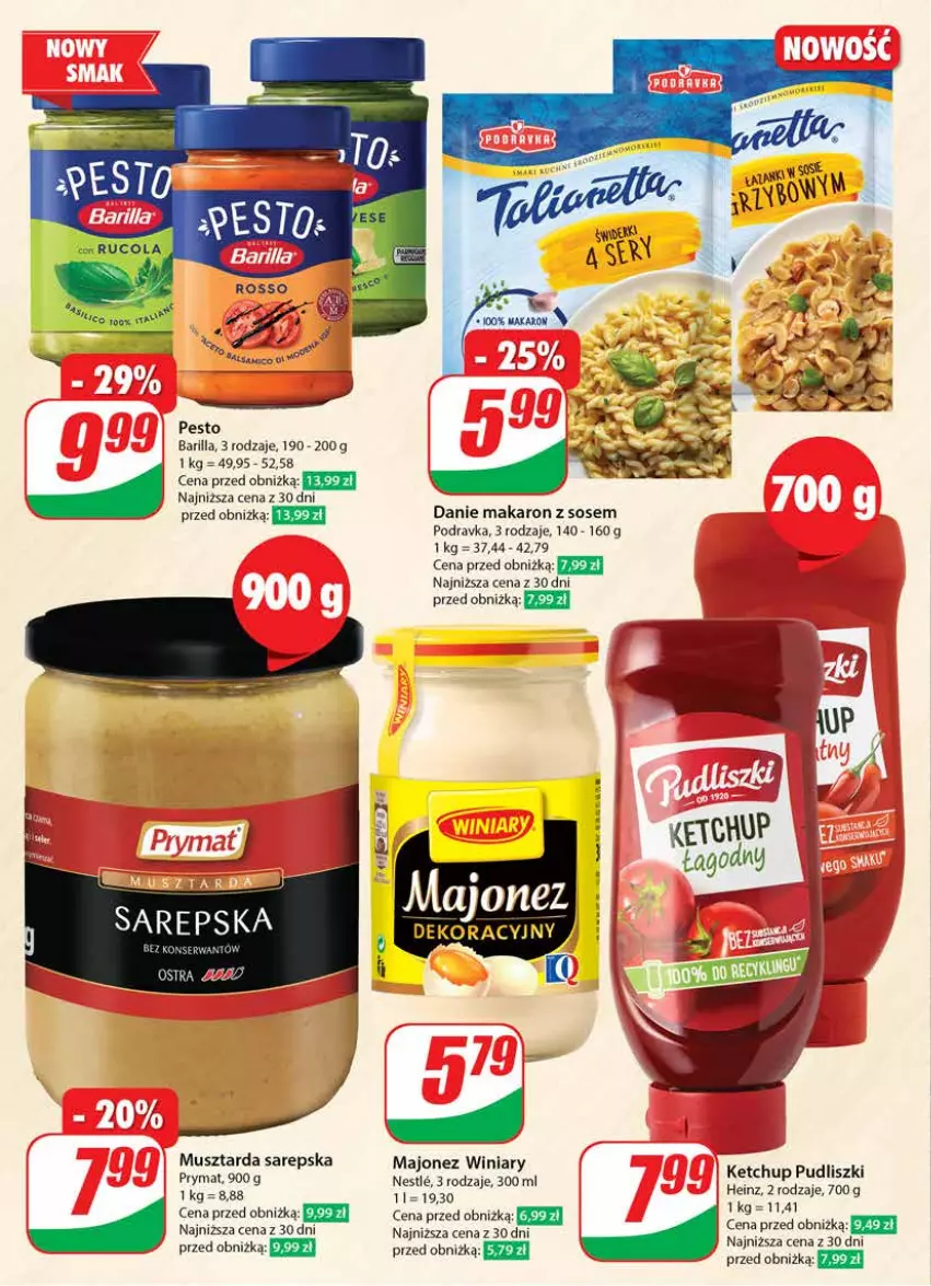 Gazetka promocyjna Dino - Gazetka 8 - ważna 21.02 do 27.02.2024 - strona 18 - produkty: Barilla, Majonez, Makaron, Makaron z sosem, Mus, Musztarda, Pesto, Podravka, Prymat, Sos, Winiary