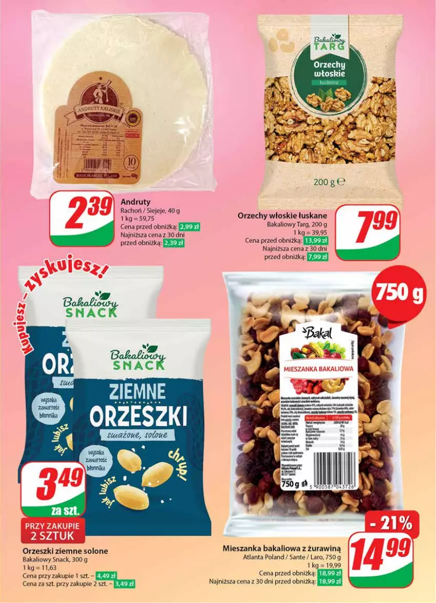 Gazetka promocyjna Dino - Gazetka 8 - ważna 21.02 do 27.02.2024 - strona 41 - produkty: Mieszanka bakaliowa, Orzechy włoskie, Orzeszki, Orzeszki ziemne, Sante