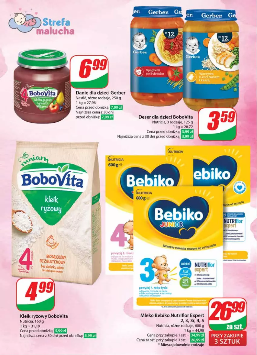 Gazetka promocyjna Dino - Gazetka 8 - ważna 21.02 do 27.02.2024 - strona 8 - produkty: Bebiko, BoboVita, Danie dla dzieci, Deser, Dzieci, Gerber, Mleko, Ryż, Ser