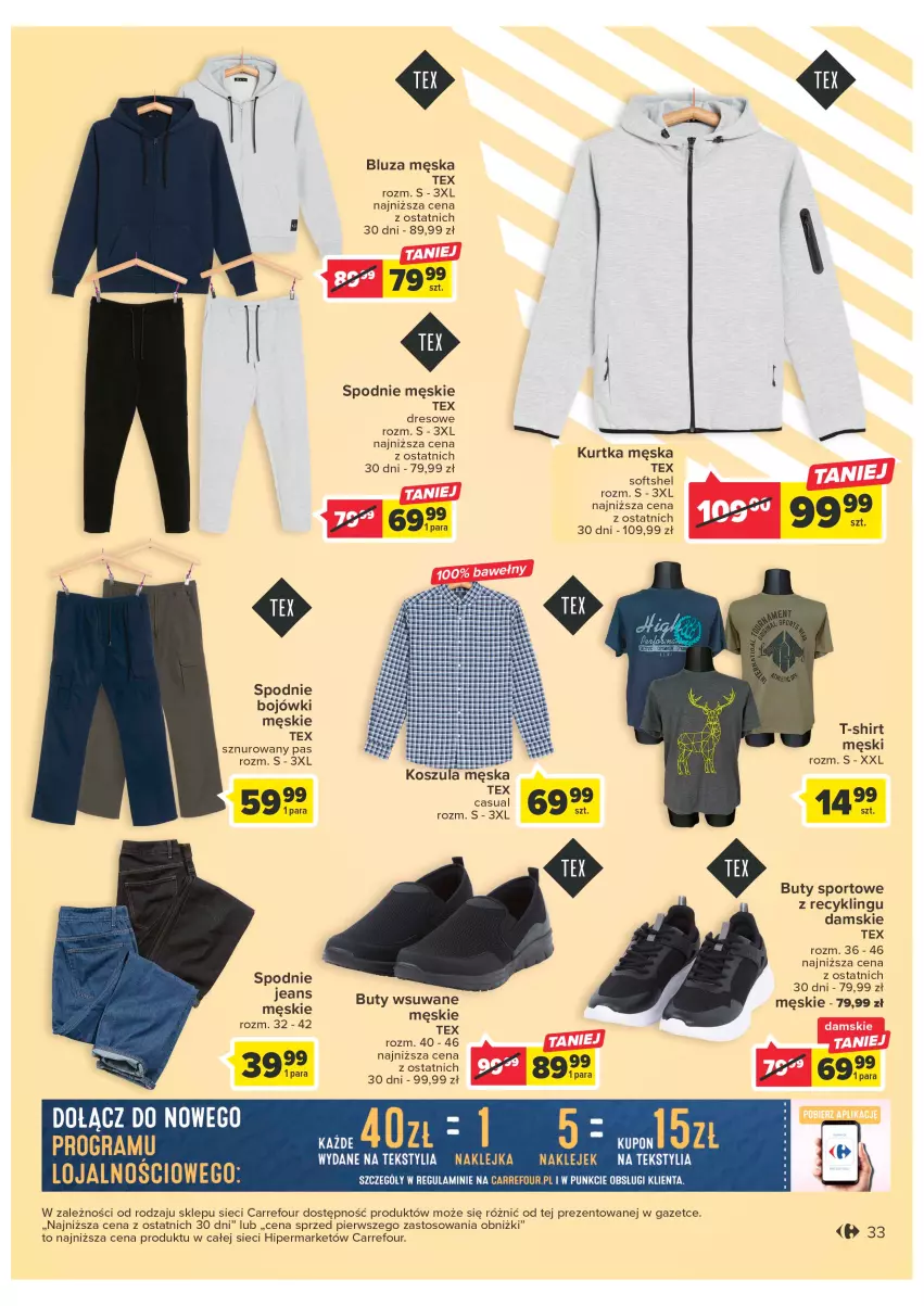 Gazetka promocyjna Carrefour - Gazetka Carrefour - ważna 21.02 do 04.03.2023 - strona 35 - produkty: Bluza, Buty, Dres, Gra, Klej, Kosz, Koszula, Kurtka, Por, Spodnie, Sport, T-shirt