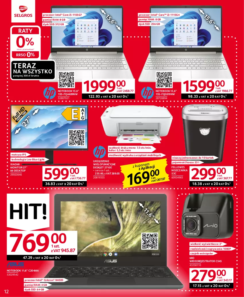 Gazetka promocyjna Selgros - Oferta przemysłowa - ważna 18.05 do 31.05.2023 - strona 12 - produkty: Gry, Intel, Kosz, Monitor, Niszczarka, Notebook, Procesor, Tera, Top, Urządzenie wielofunkcyjne, Wideorejestrator