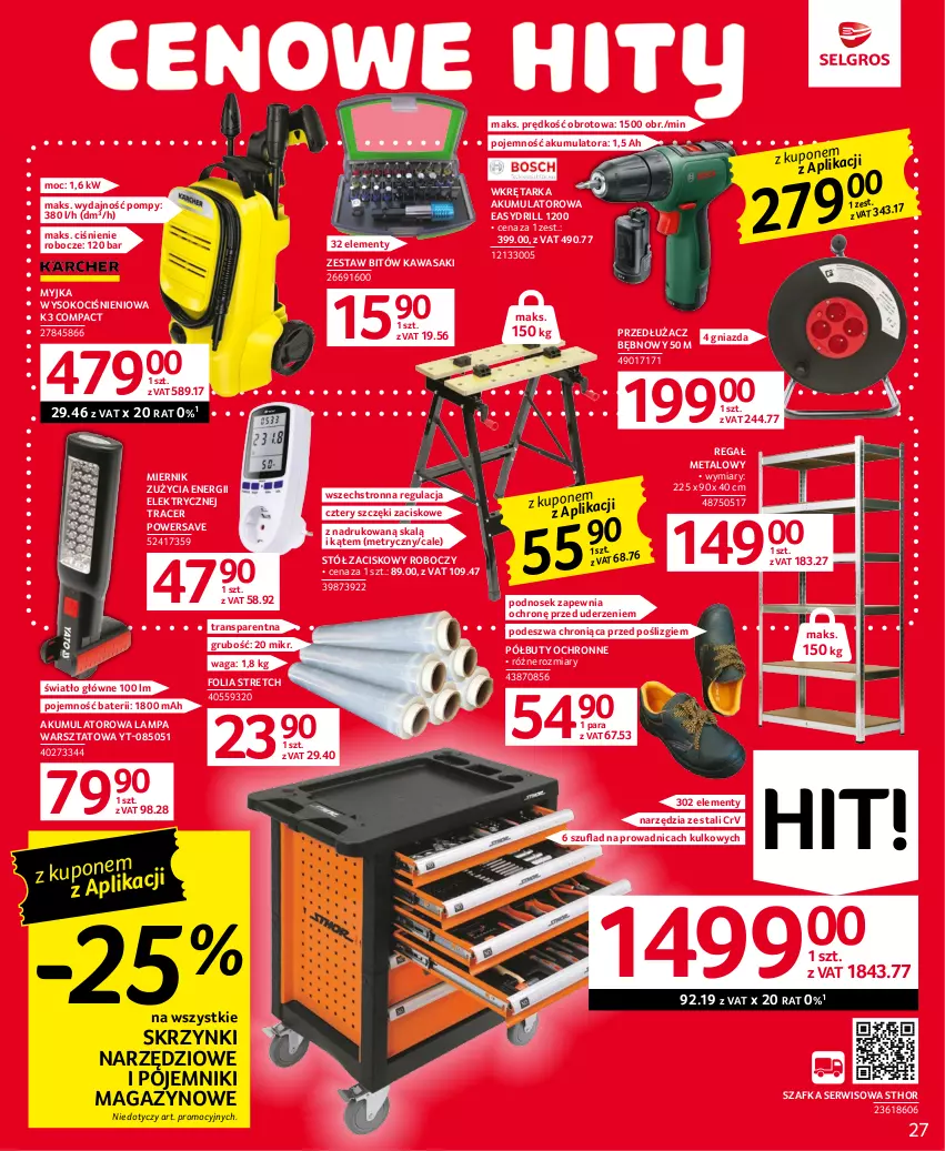 Gazetka promocyjna Selgros - Oferta przemysłowa - ważna 18.05 do 31.05.2023 - strona 27 - produkty: Acer, Akumulator, Buty, Kawa, Koc, Lampa, Pojemnik, Półbuty, Regał, Regał metalowy, Ser, Sok, Stół, Szafka, Tarka, Tran, Waga, Wasa, Wkręt, Wkrętarka