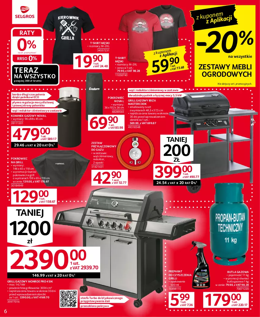 Gazetka promocyjna Selgros - Oferta przemysłowa - ważna 18.05 do 31.05.2023 - strona 6 - produkty: Fa, Grill, Grill gazowy, Kominek, Pokrowiec, Pokrywa, Preparat do czyszczenia, T-shirt, Tera