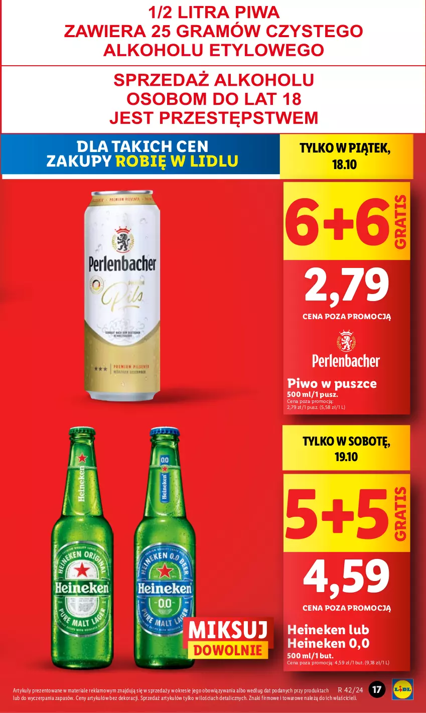 Gazetka promocyjna Lidl - GAZETKA - ważna 17.10 do 19.10.2024 - strona 17 - produkty: Gra, Heineken, Piwo