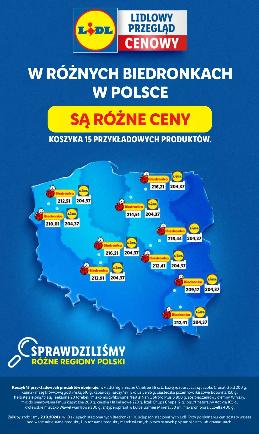 Gazetka promocyjna Lidl - GAZETKA - ważna 17.10 do 19.10.2024 - strona 2 - produkty: Activia, Antyperspirant, Bell, Bella, BoboVita, Carefree, Chupa Chups, Ciastka, Dron, Finuu, Garnier, Gra, Jacobs, Jogurt, Jogurt naturalny, Kabanos, Kakao, Kosz, Królewski, Królewskie Mleczko, Lubella, Makaron, Mleczko, Mleko, Mleko modyfikowane, NAN Optipro, Nestlé, Piec, Por, Rama, Sos, Sos pieczeniowy, Tarczyński, Teekanne, Wawel, Winiary, Wkładki