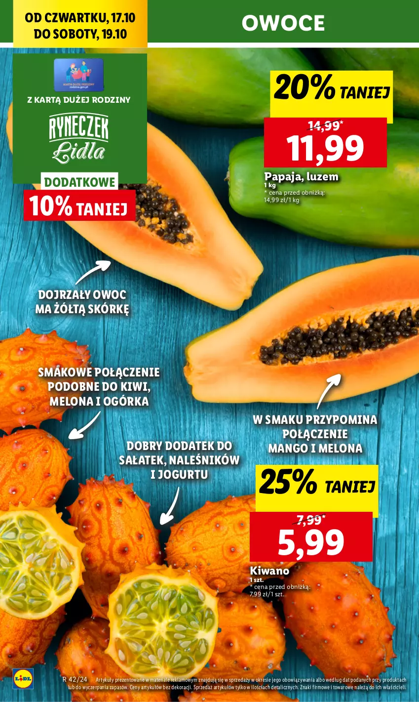 Gazetka promocyjna Lidl - GAZETKA - ważna 17.10 do 19.10.2024 - strona 26 - produkty: Chleb, Jogurt, Kiwi, Mango, Melon, Owoce, Papaja, Sałat, Ser