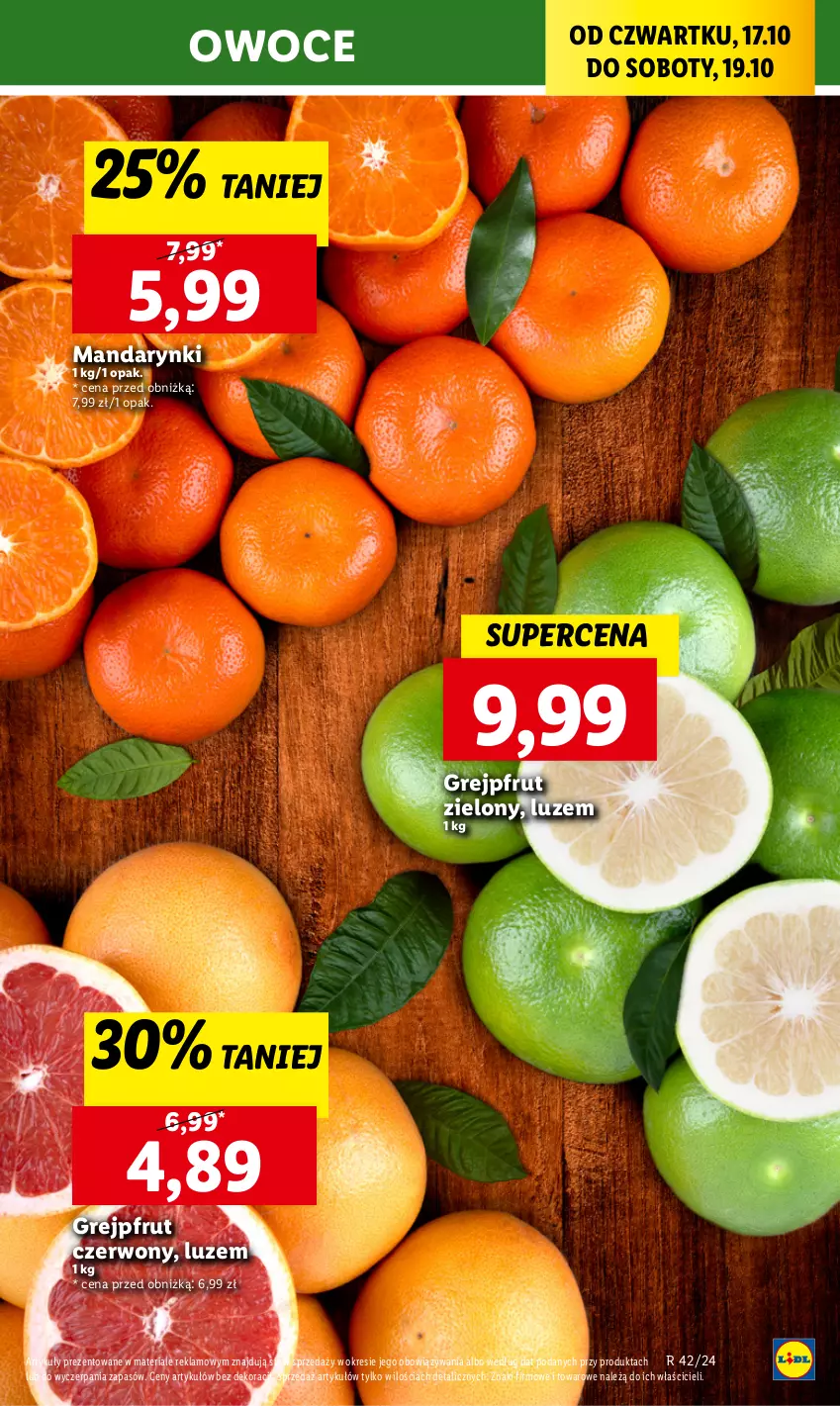 Gazetka promocyjna Lidl - GAZETKA - ważna 17.10 do 19.10.2024 - strona 27 - produkty: Grejpfrut, Mandarynki, Owoce