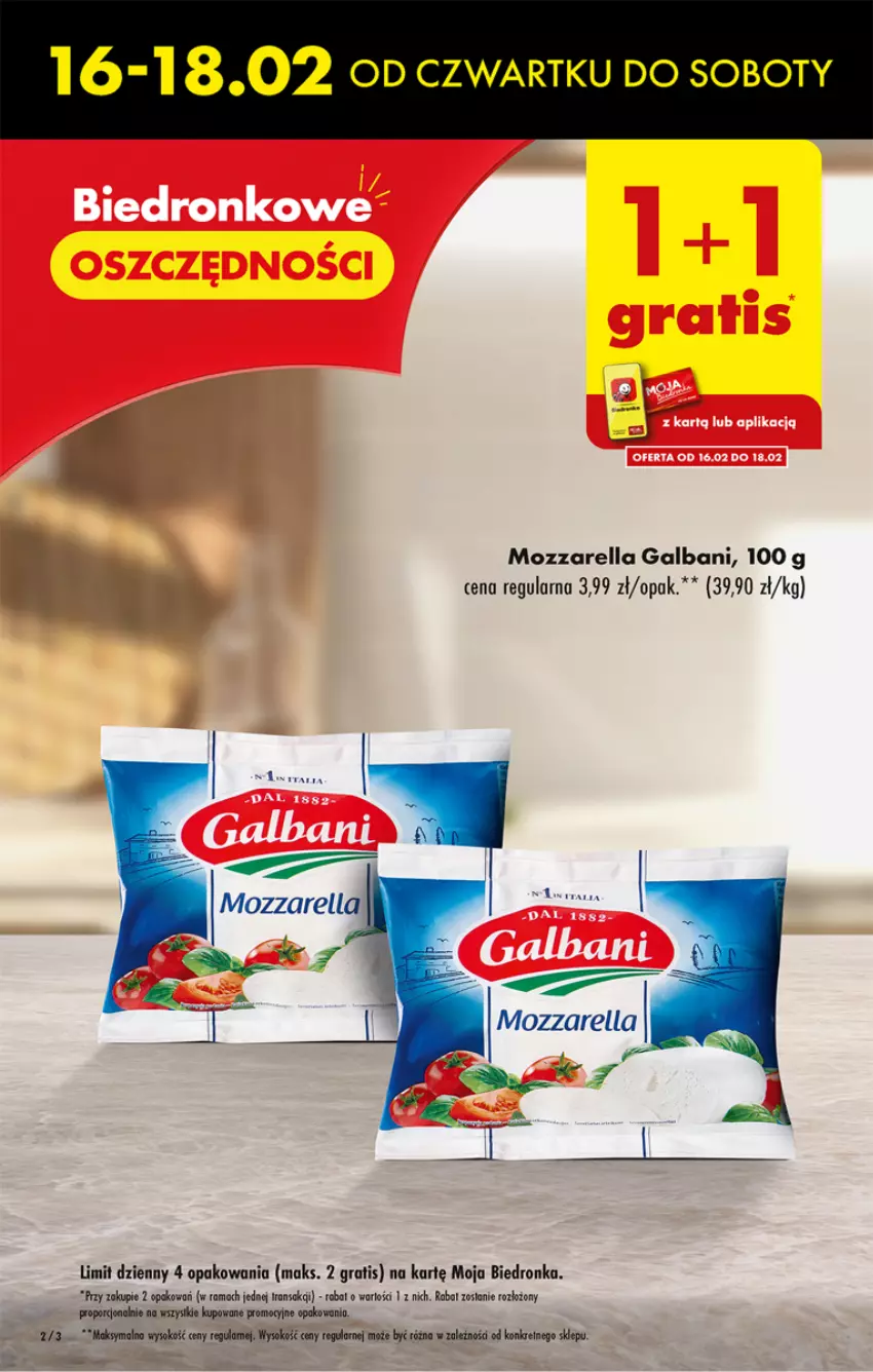 Gazetka promocyjna Biedronka - ważna 16.02 do 22.02.2023 - strona 2 - produkty: Dron, Galbani, Gra, Mozzarella, Por, Rama, Sok, Tran