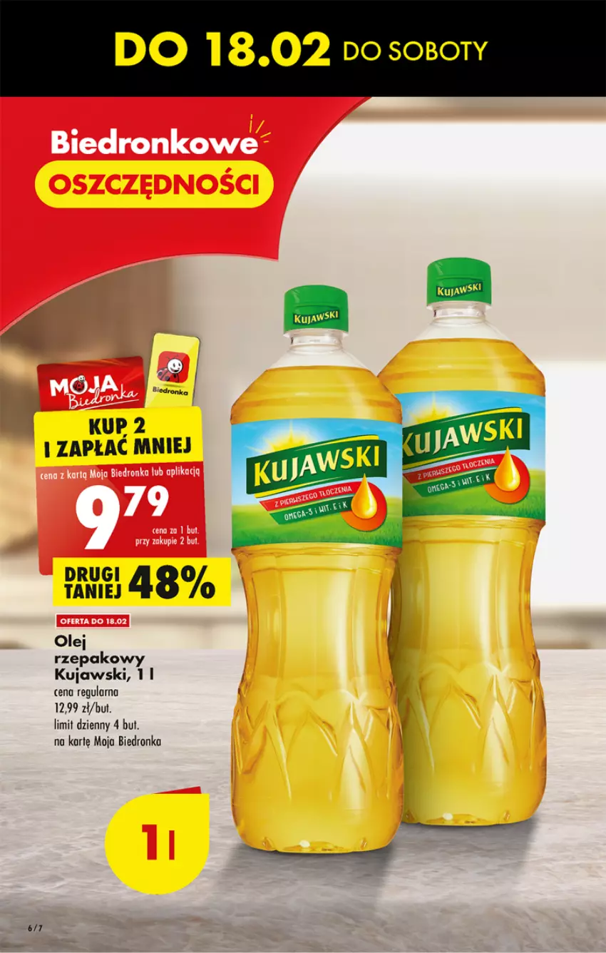 Gazetka promocyjna Biedronka - ważna 16.02 do 22.02.2023 - strona 6 - produkty: Dron, Kujawski, Olej, Olej rzepakowy