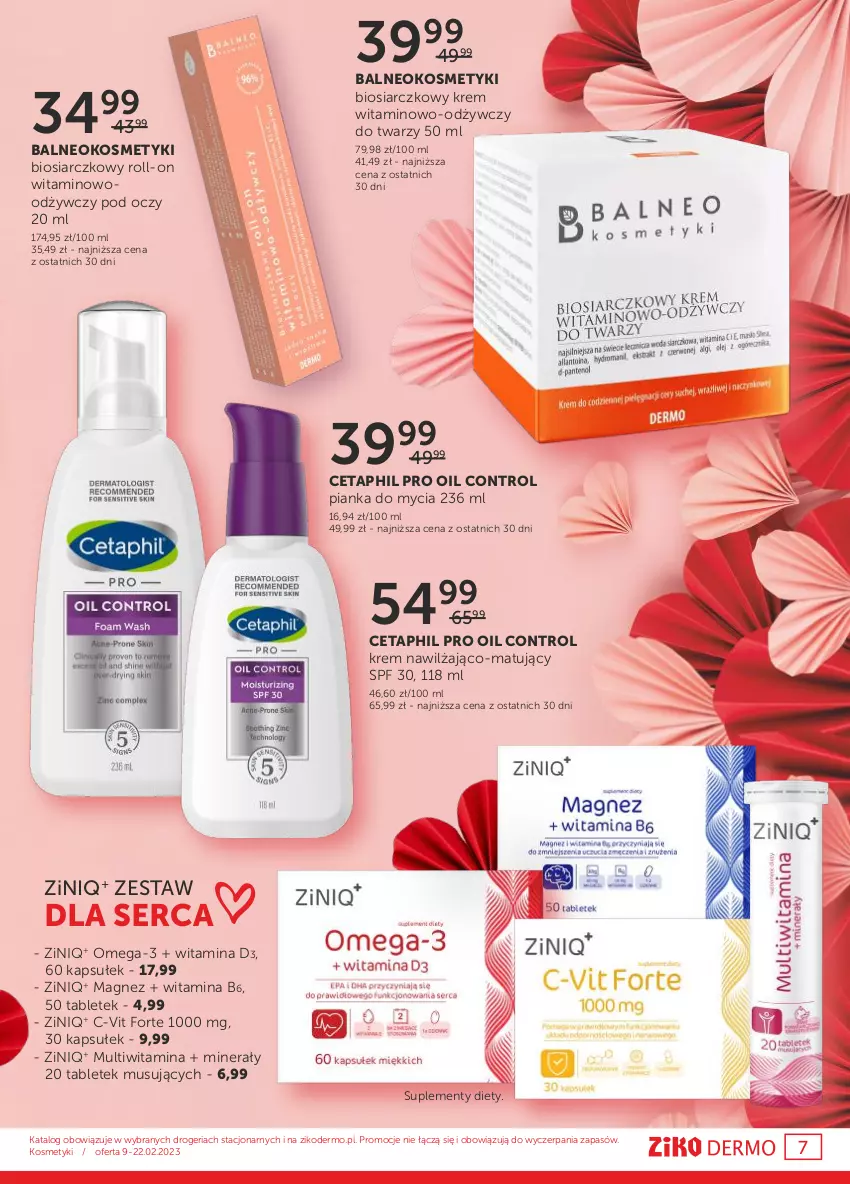 Gazetka promocyjna Ziko - Gazetka Ziko Dermo - ważna 09.02 do 22.02.2023 - strona 7 - produkty: Cetaphil, Control, Magnez, Mus, Omega-3, Ser, Tablet