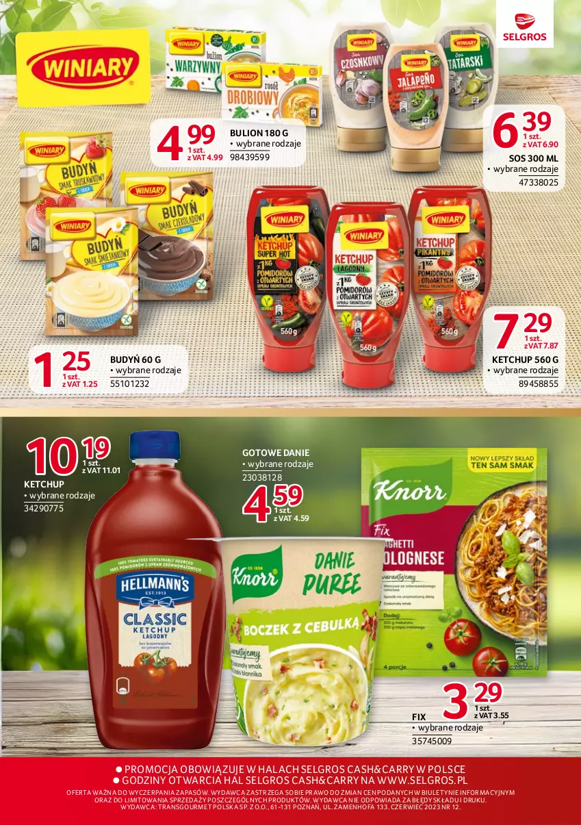 Gazetka promocyjna Selgros - Katalog Markowe Produkty - ważna 18.05 do 01.06.2023 - strona 23 - produkty: Budyń, Bulion, Fa, Ketchup, LG, Lion, Sos, Tran