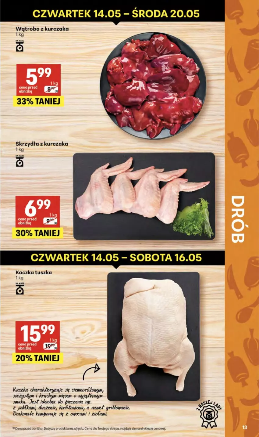 Gazetka promocyjna Delikatesy Centrum - Franczyza DC20 Czwartek - ważna 14.05 do 20.05.2026 - strona 13 - produkty: Grill, Kaczka, Kurczak, Piec, Tusz
