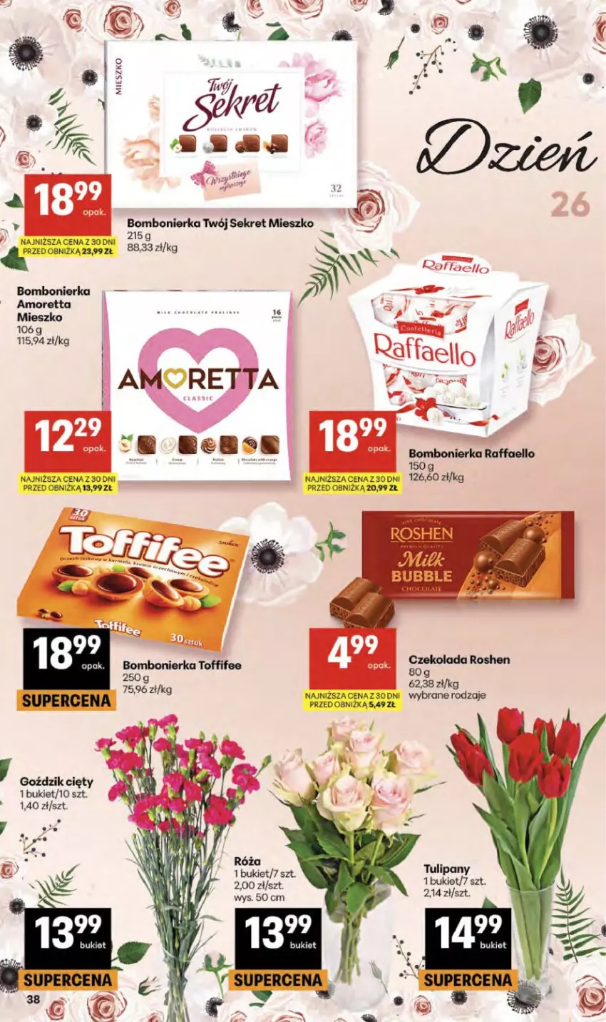 Gazetka promocyjna Delikatesy Centrum - Franczyza DC20 Czwartek - ważna 14.05 do 20.05.2026 - strona 38 - produkty: Bukiet, Fa, Kret, Raffaello, Tulipan