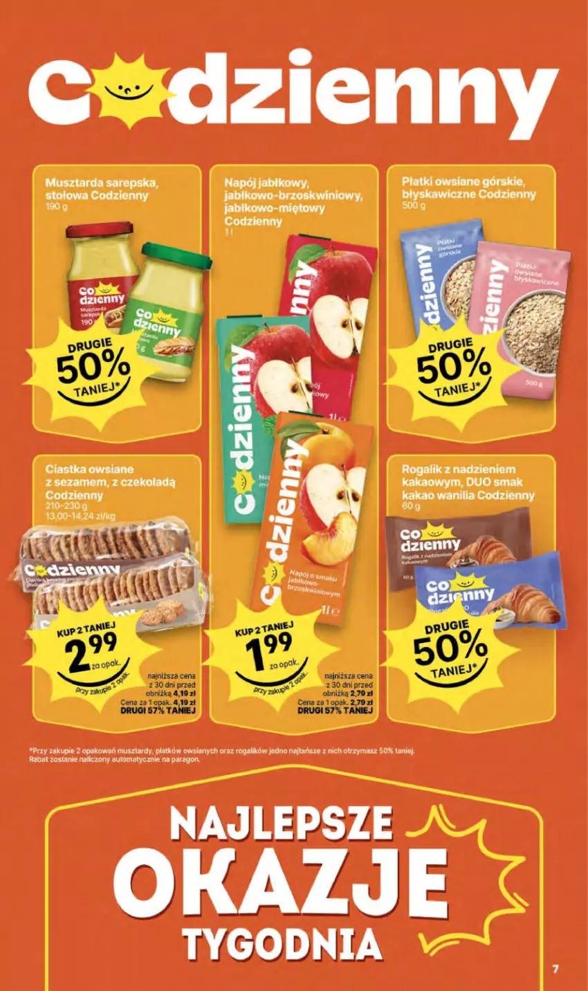 Gazetka promocyjna Delikatesy Centrum - Franczyza DC20 Czwartek - ważna 14.05 do 20.05.2026 - strona 7 - produkty: Ciastka, Ciastka owsiane, Kakao, Mus, Musztarda, Napój, Płatki owsiane, Rogal, Sezam