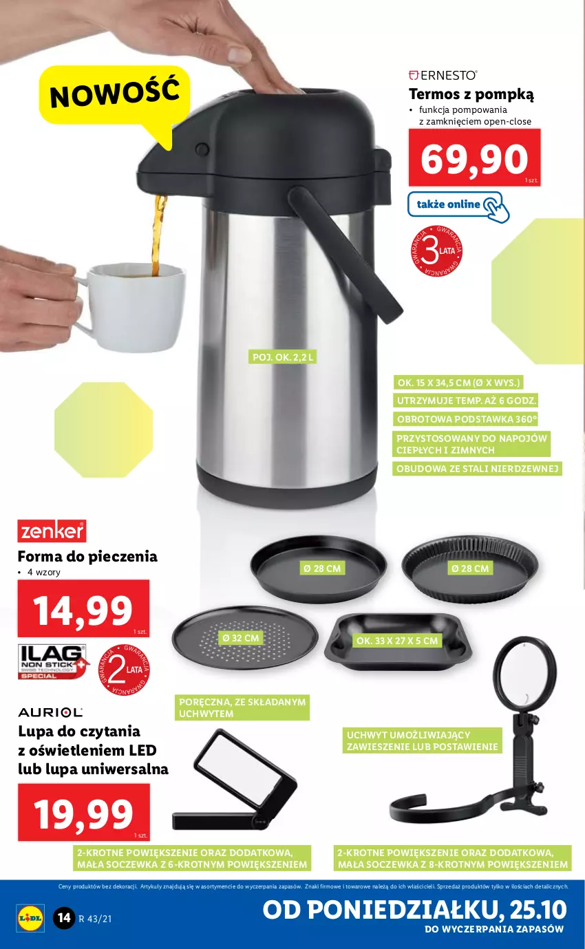 Gazetka promocyjna Lidl - GAZETKA - ważna 25.10 do 31.10.2021 - strona 14 - produkty: Forma do pieczenia, Piec, Por, Termos