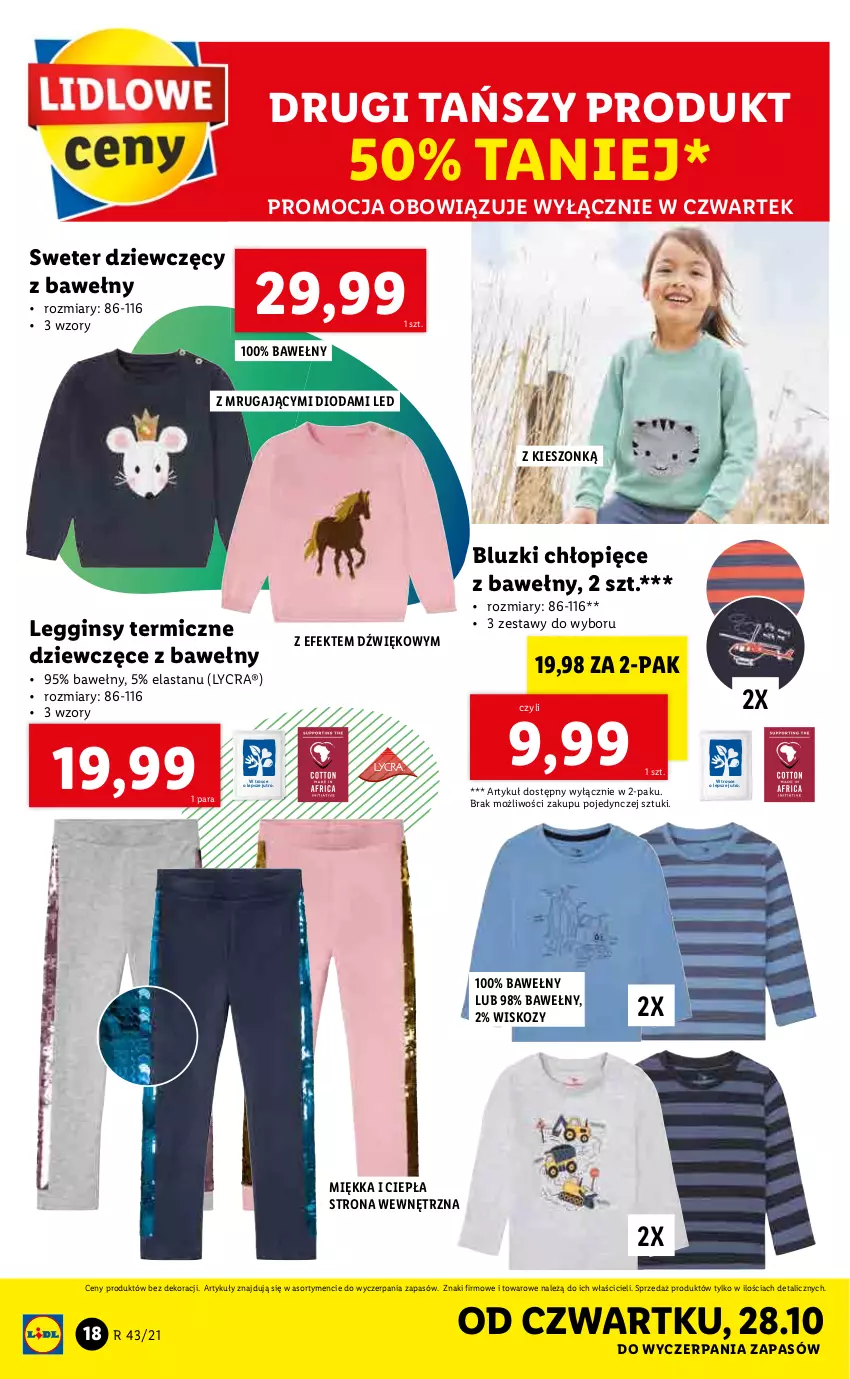 Gazetka promocyjna Lidl - GAZETKA - ważna 25.10 do 31.10.2021 - strona 18 - produkty: Gin, Legginsy, Sweter