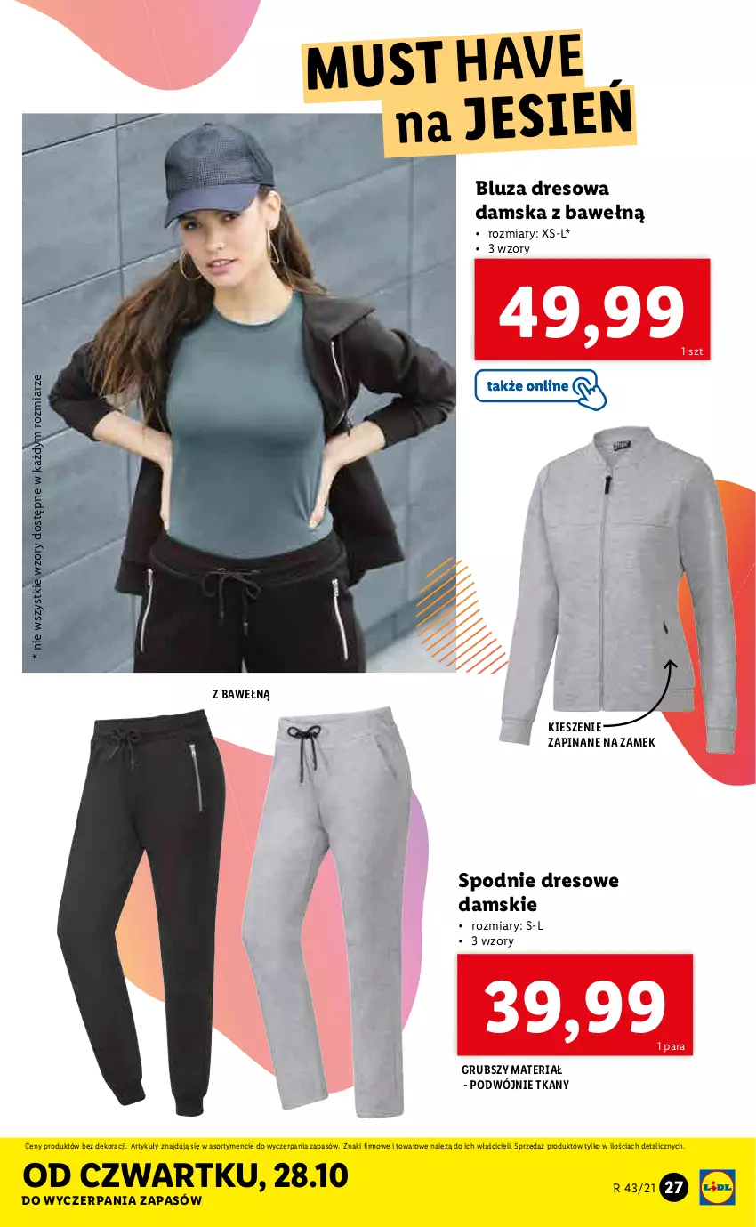 Gazetka promocyjna Lidl - GAZETKA - ważna 25.10 do 31.10.2021 - strona 27 - produkty: Bluza, Bluza dresowa, Dres, Mus, Spodnie, Spodnie dresowe