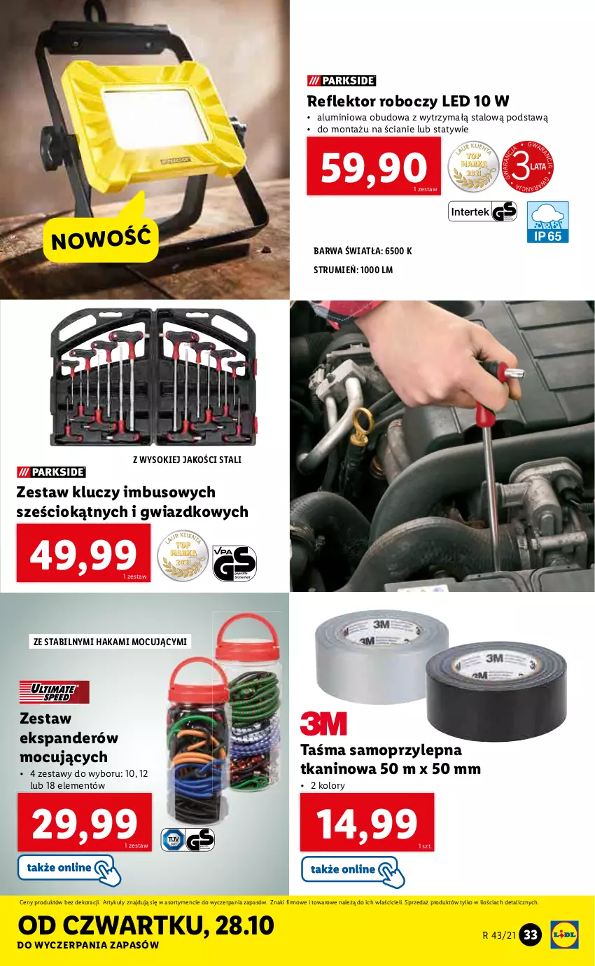 Gazetka promocyjna Lidl - GAZETKA - ważna 25.10 do 31.10.2021 - strona 33 - produkty: Ekspander, Mop, Reflektor, Reflektor roboczy LED, Rum, Sok, Zestaw kluczy