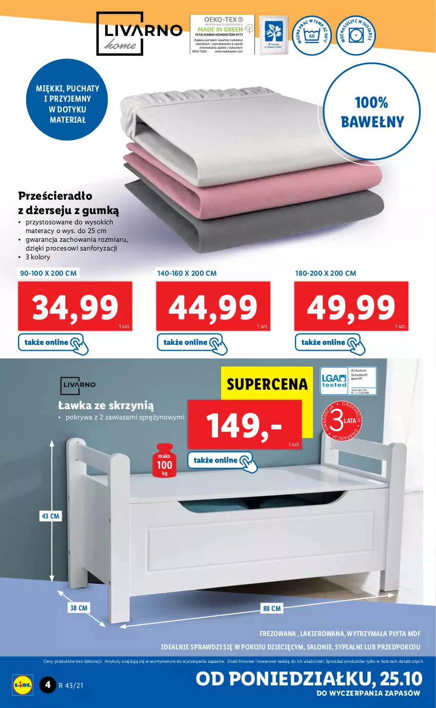 Gazetka promocyjna Lidl - GAZETKA - ważna 25.10 do 31.10.2021 - strona 4 - produkty: Dzieci, Lakier, Materac, Płyta, Pokrywa, Prześcieradło, Sok, Tera