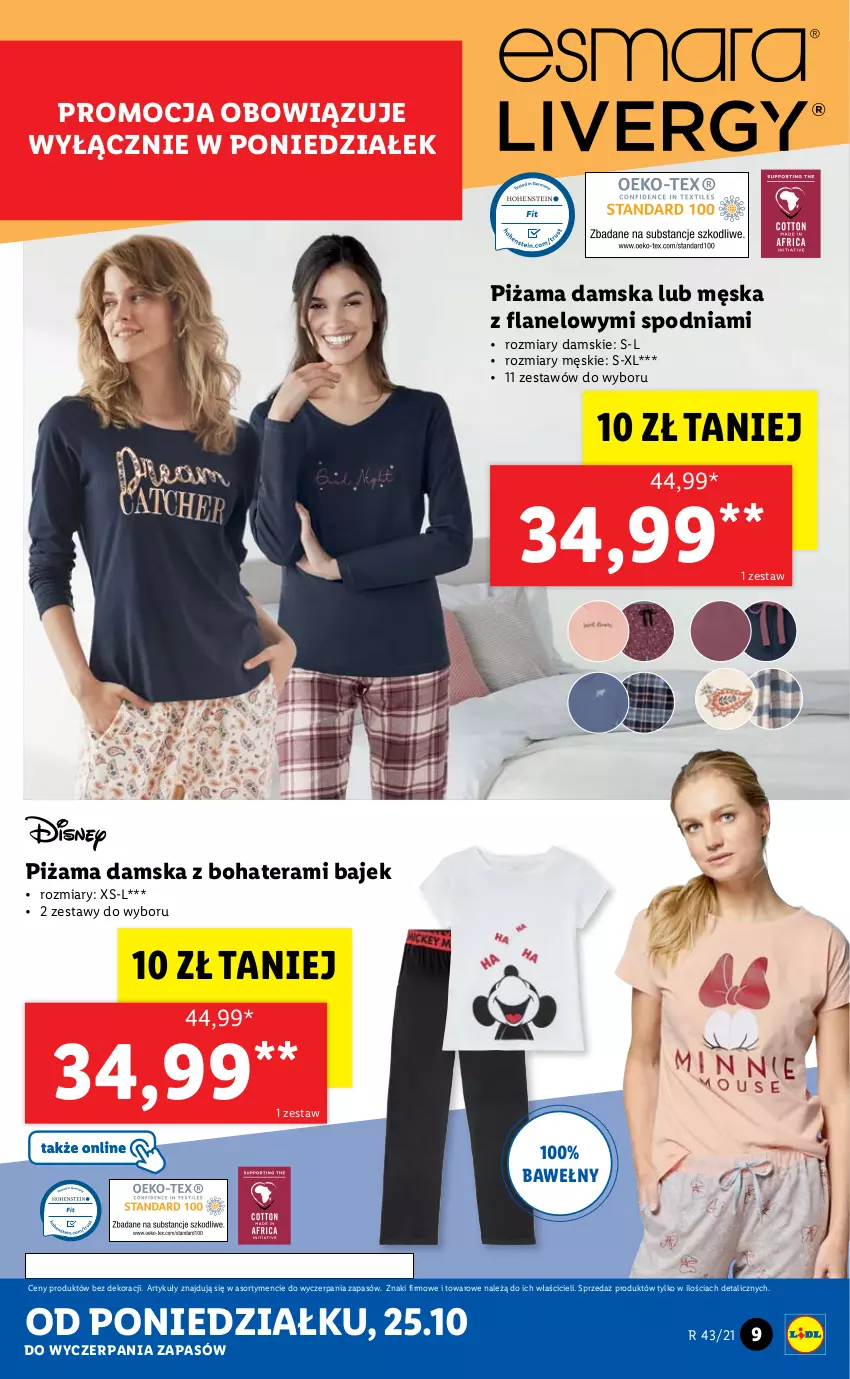 Gazetka promocyjna Lidl - GAZETKA - ważna 25.10 do 31.10.2021 - strona 9 - produkty: Piżama, Tera