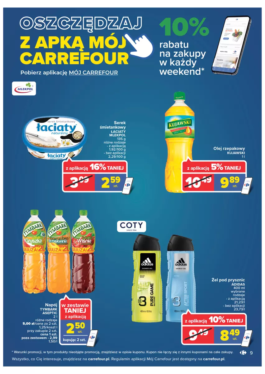 Gazetka promocyjna Carrefour - Gazetka Carrefour - ważna 08.02 do 28.02.2022 - strona 9 - produkty: Adidas, Kosz, Kujawski, Olej, Olej rzepakowy, Pur