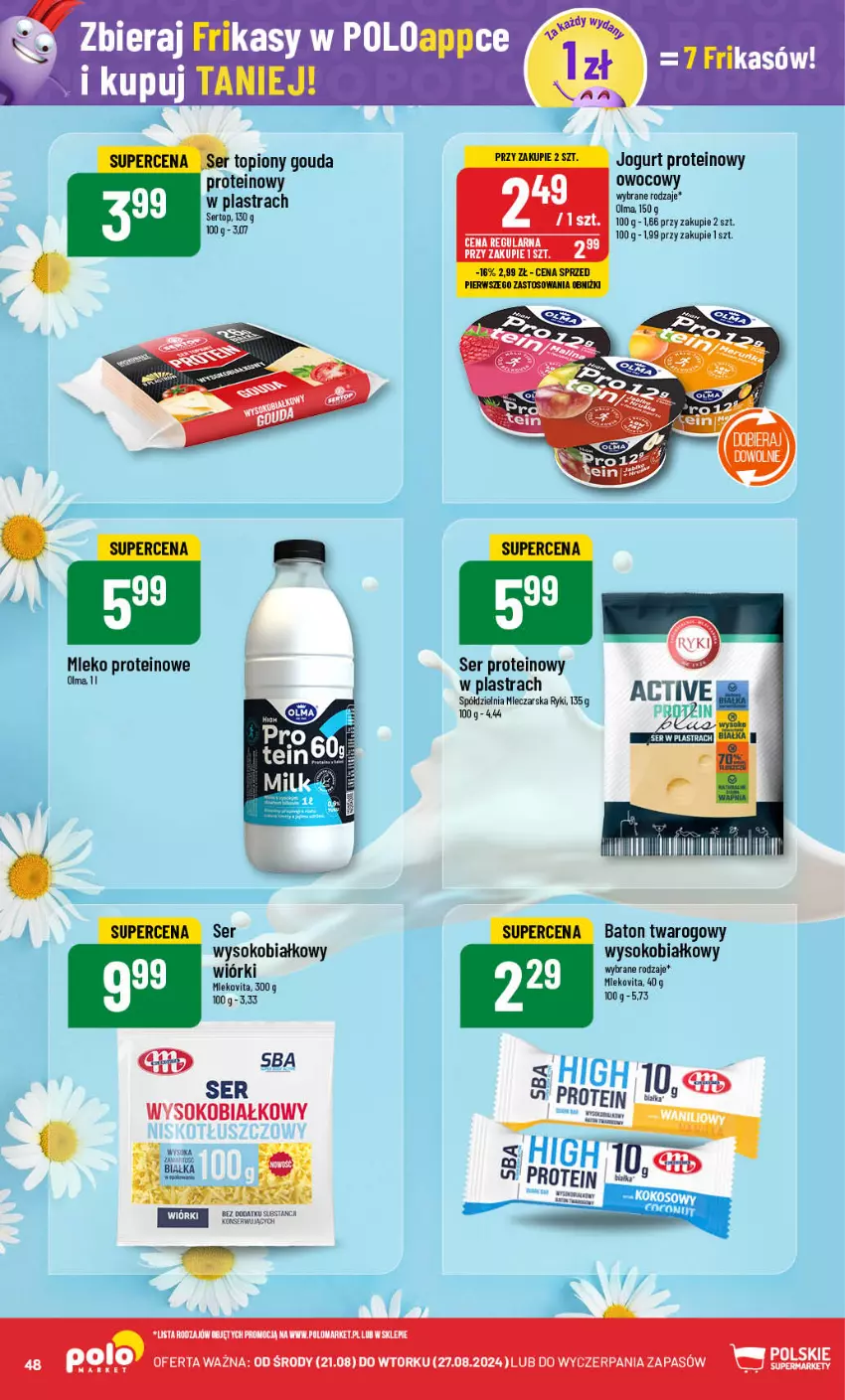 Gazetka promocyjna PoloMarket - Gazetka pomocyjna - ważna 21.08 do 27.08.2024 - strona 48 - produkty: Baton, Gouda, Jogurt, Mleko, Mlekovita, Ser, Sok, Top