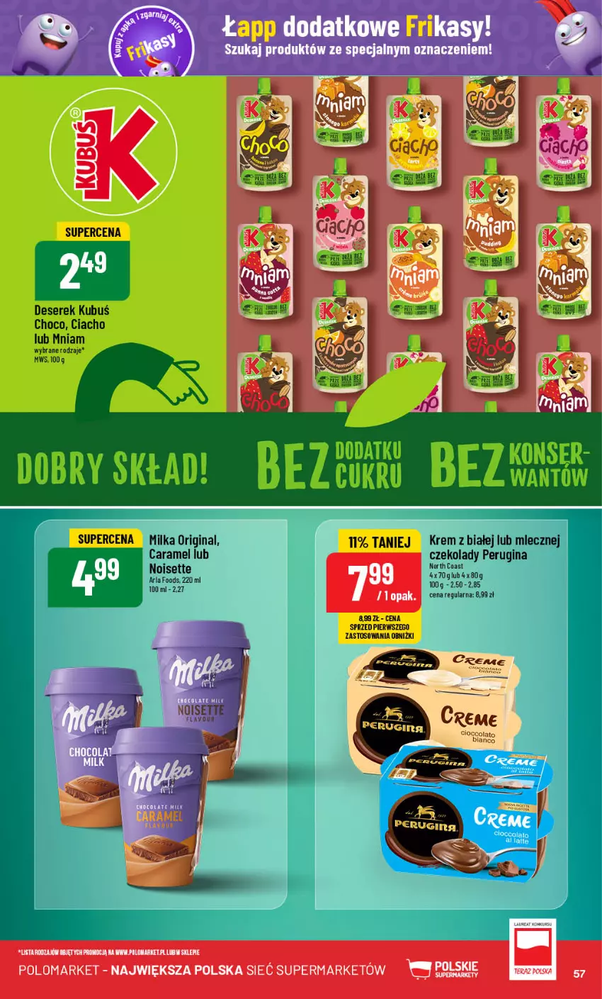 Gazetka promocyjna PoloMarket - Gazetka pomocyjna - ważna 21.08 do 27.08.2024 - strona 57 - produkty: Deser, Gin, Kubuś, Milka, Ser, Serek