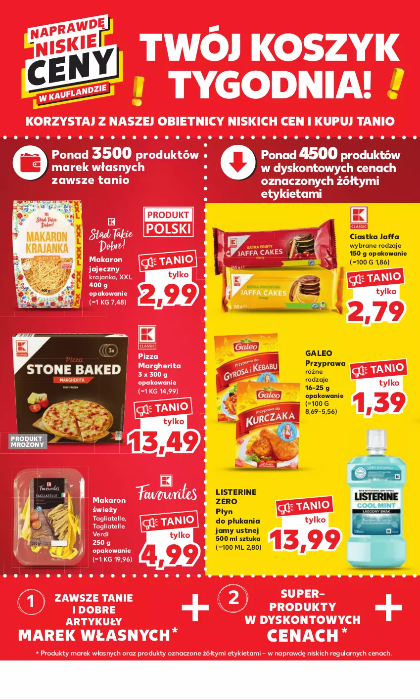 Gazetka promocyjna Kaufland - Mocny Start - ważna 15.05 do 17.05.2023 - strona 4 - produkty: Ciastka, Fa, Kosz, Listerine, Makaron, Pizza, Pizza margherita, Płyn do płukania, Płyn do płukania jamy ustnej, Tagliatelle