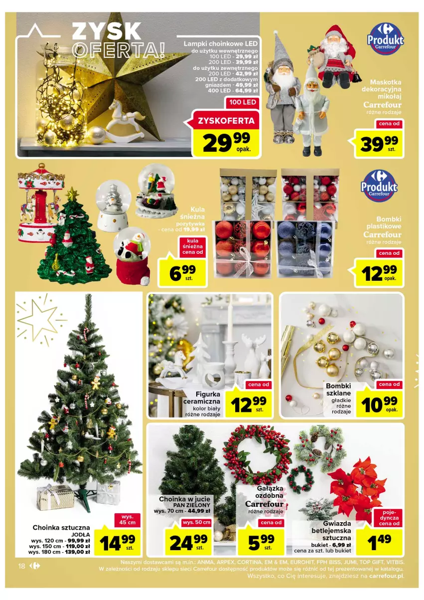 Gazetka promocyjna Carrefour - Gazetka Zyskoferty - ważna 22.11 do 03.12.2022 - strona 20 - produkty: Bombki, Bukiet, Choinka, Inka, Kula śnieżna