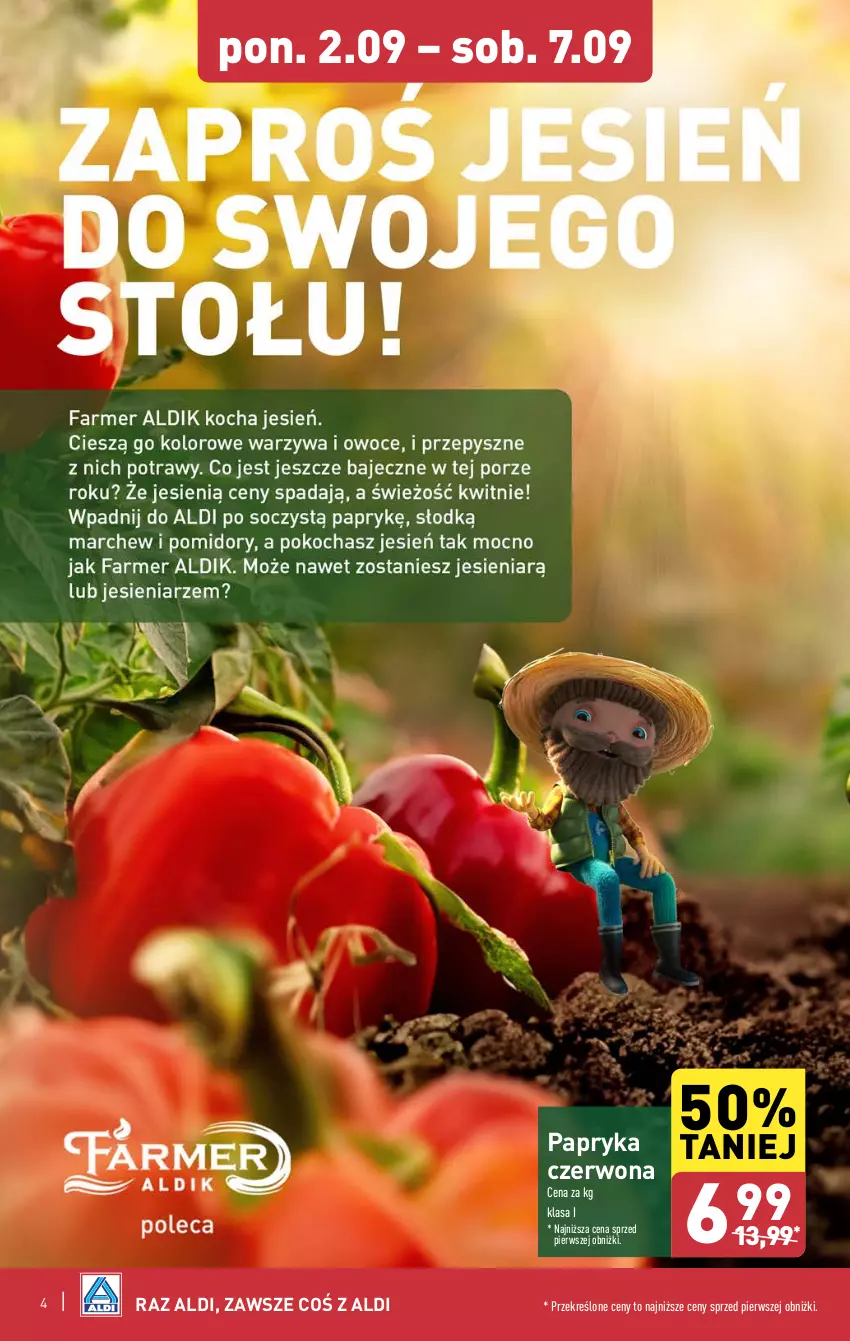 Gazetka promocyjna Aldi - Farmer ALDIK poleca świeże owoce i warzywa - ważna 02.09 do 07.09.2024 - strona 4 - produkty: Papryka, Papryka czerwona