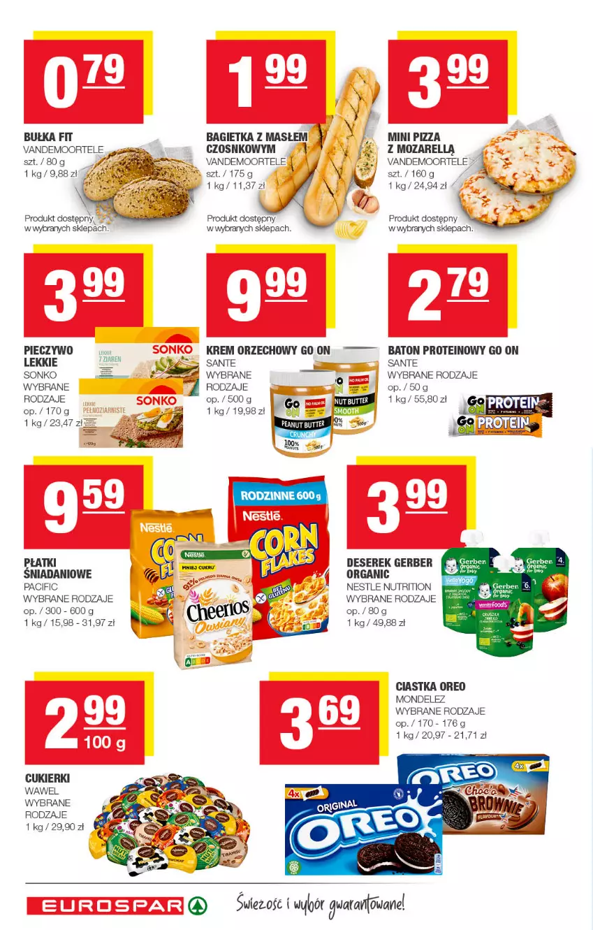 Gazetka promocyjna Spar - EuroSpar - ważna 13.11 do 23.11.2022 - strona 10 - produkty: Bagietka, Baton, Bułka, Ciastka, Cif, Cukier, Cukierki, Danio, Deser, Fa, Gerber, Krem orzechowy, Oreo, Piec, Pieczywo, Pizza, Sante, Ser, Serek, Sonko, Wawel