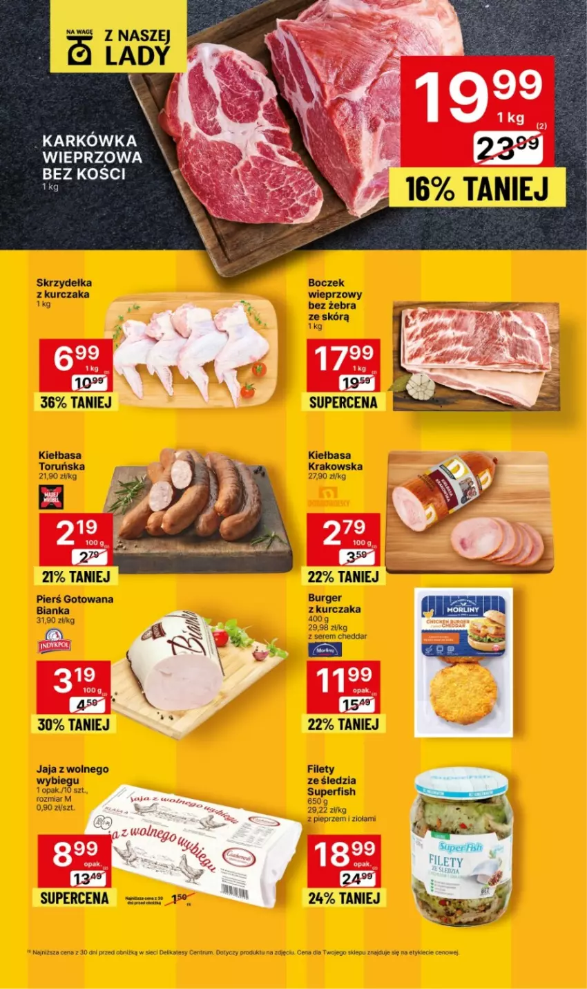 Gazetka promocyjna Delikatesy Centrum - Gazetka DC44 pon-sr - ważna 13.11 do 15.11.2023 - strona 6 - produkty: Bianka, Boczek, Burger, Cheddar, Jaja, Kiełbasa, Kurczak, Pieprz, Rum, Ser