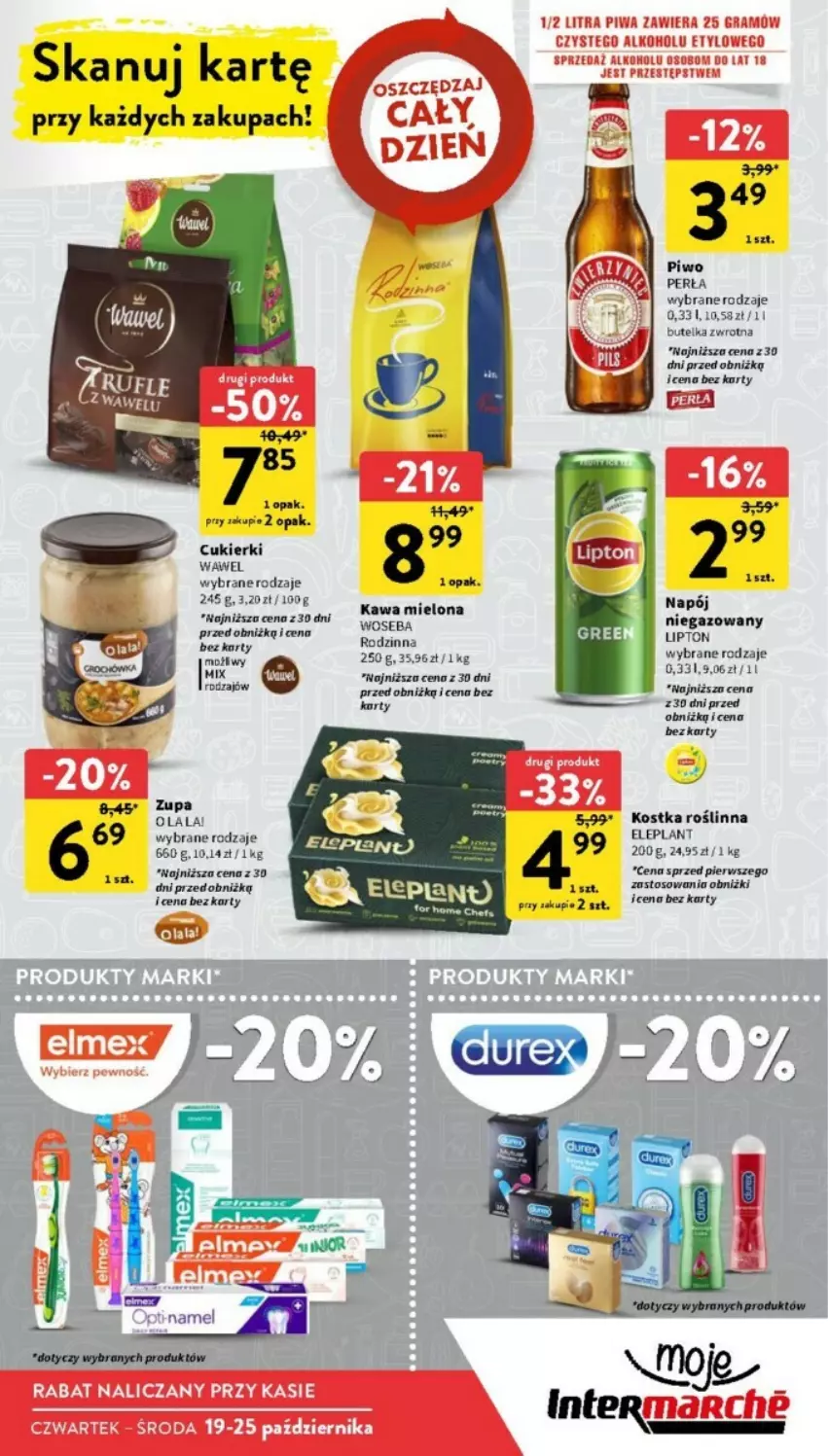 Gazetka promocyjna Intermarche - ważna 19.10 do 25.10.2023 - strona 3 - produkty: Cukier, Cukierki, Gra, Kawa, Lipton, Napój, Perła, Piwa, Piwo, Wawel, Woseba, Zupa