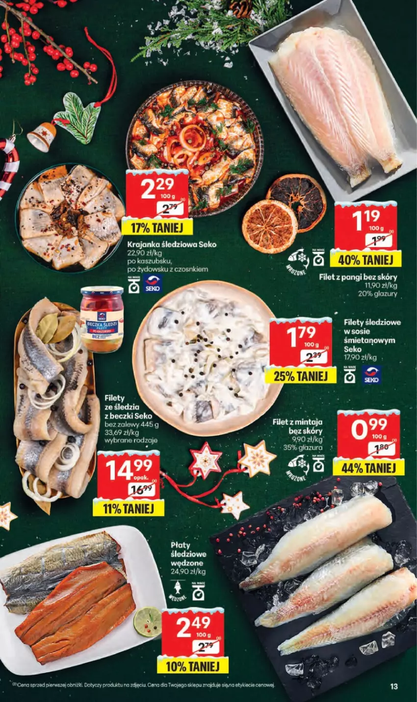 Gazetka promocyjna Delikatesy Centrum - Franczyza DC50 Czwartek - ważna 11.12 do 17.12.2025 - strona 13 - produkty: Filet z pangi, Glazura, Lazur, SEKO, Sos