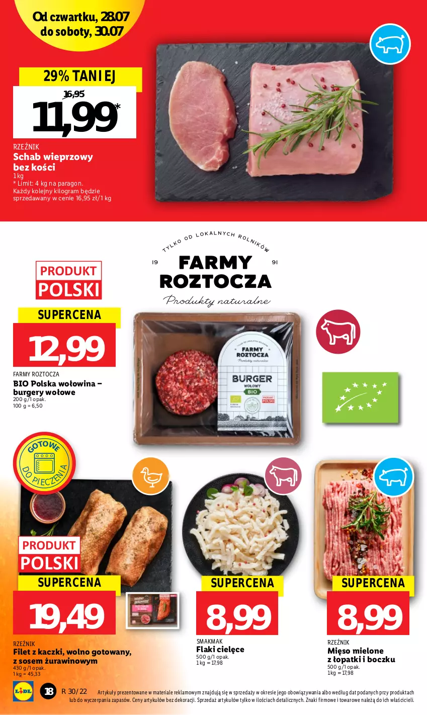 Gazetka promocyjna Lidl - GAZETKA - ważna 28.07 do 30.07.2022 - strona 18 - produkty: Burger, Fa, Flaki, Gra, Mięso, Mięso mielone, Olej, Piec, Schab wieprzowy, Sos, Wino, Wołowina