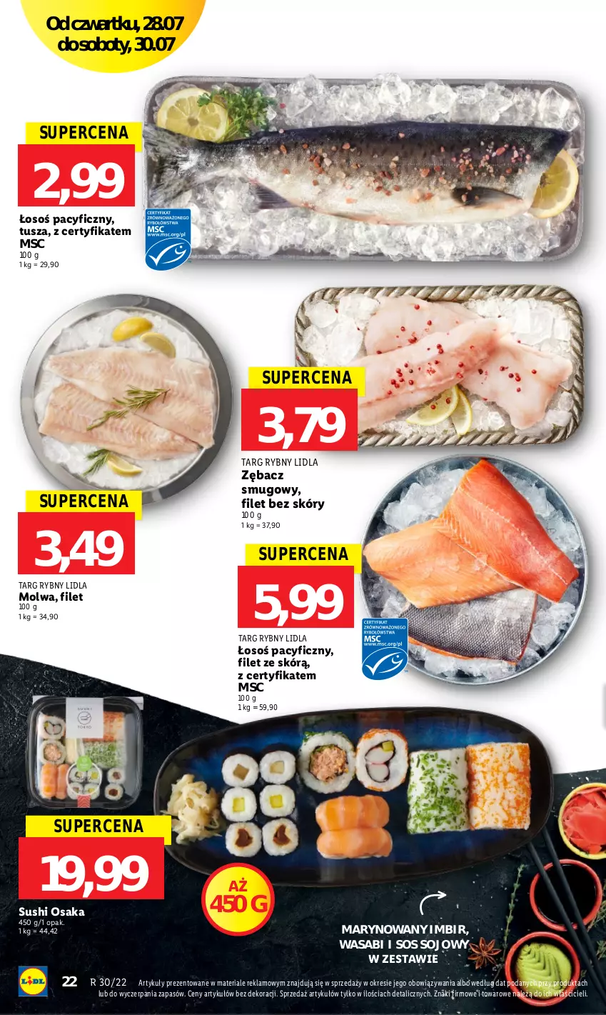 Gazetka promocyjna Lidl - GAZETKA - ważna 28.07 do 30.07.2022 - strona 22 - produkty: Imbir, Sos, Sos sojowy, Sushi, Tusz, Wasa