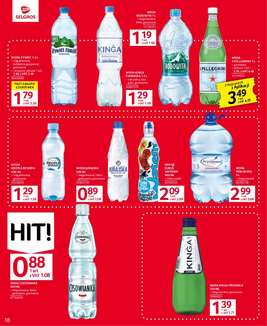 Gazetka promocyjna Selgros - Oferta spożywcza - ważna 27.07 do 09.08.2023 - strona 18 - produkty: Cisowianka, Kubuś, Kubuś Waterrr, Napoje, Prima, Primavera, Woda