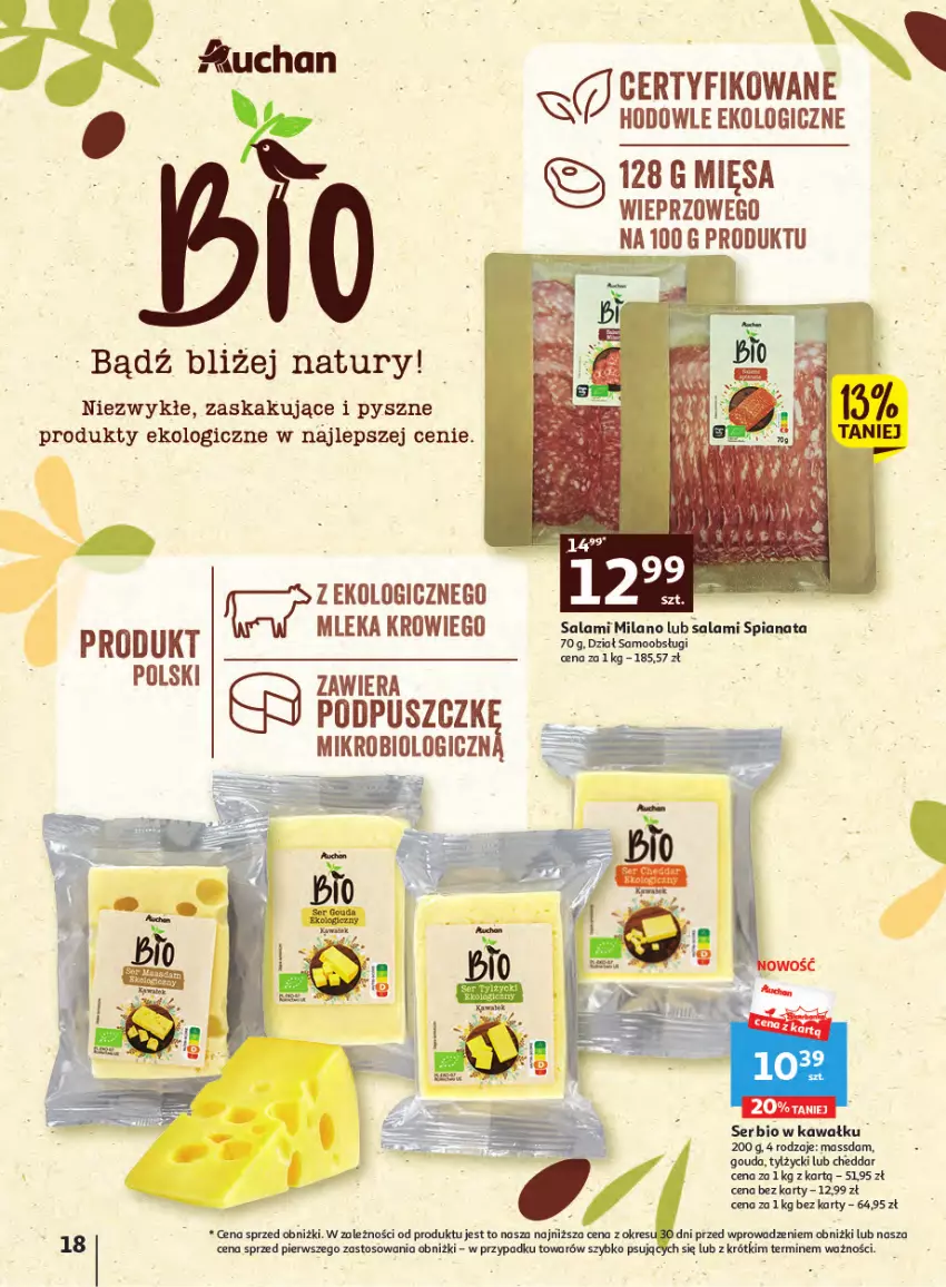 Gazetka promocyjna Auchan - Gazetka Wielkie majowe odkrycia cenowe część #2 Hipermarket Auchan - ważna 04.05 do 10.05.2023 - strona 18 - produkty: Cheddar, Gouda, Kawa, O nas, Ser