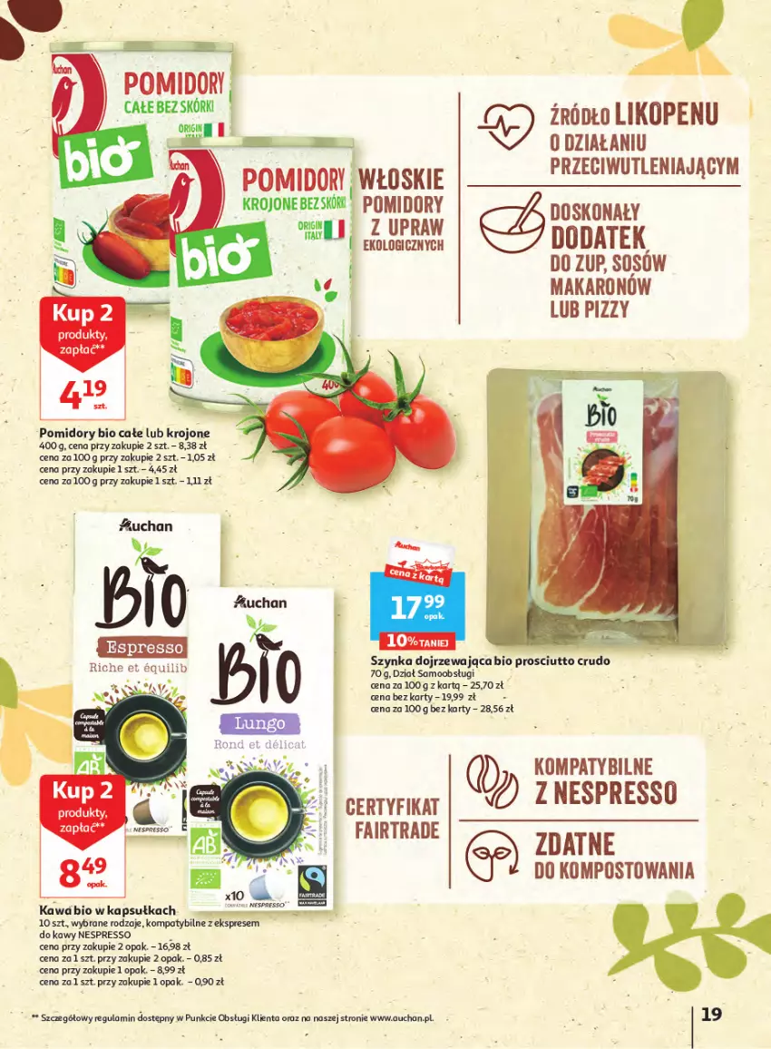 Gazetka promocyjna Auchan - Gazetka Wielkie majowe odkrycia cenowe część #2 Hipermarket Auchan - ważna 04.05 do 10.05.2023 - strona 19 - produkty: Fa, Makaron, Pomidory, Prosciutto, Sos, Szynka