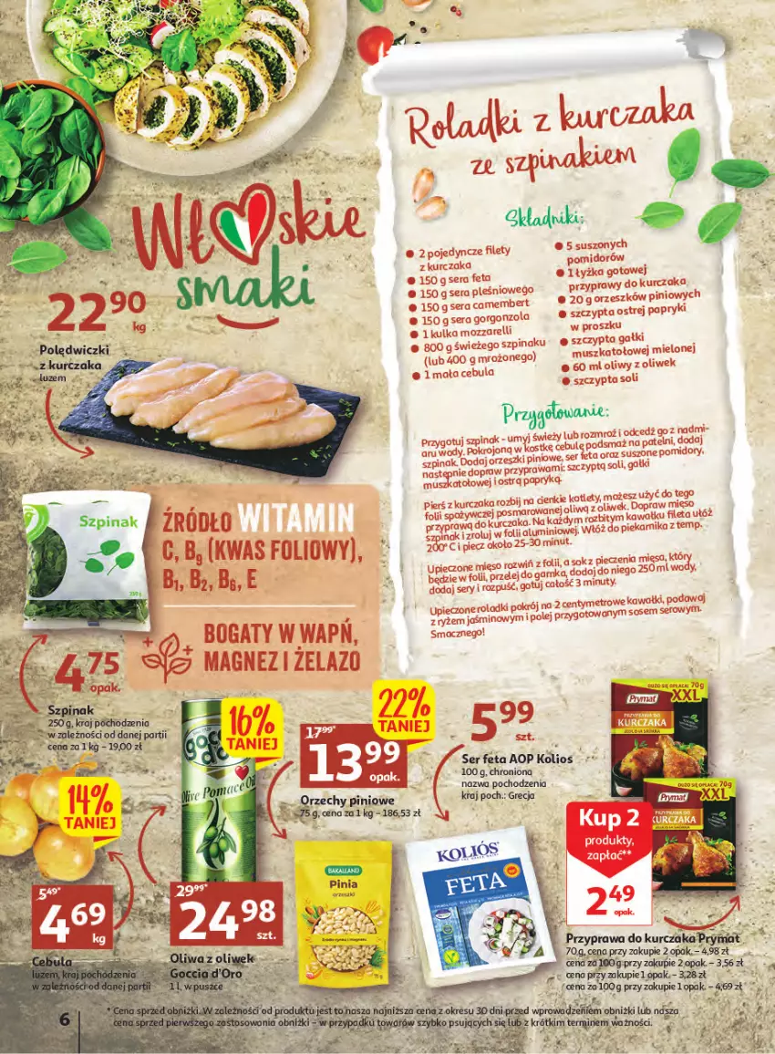 Gazetka promocyjna Auchan - Gazetka Wielkie majowe odkrycia cenowe część #2 Hipermarket Auchan - ważna 04.05 do 10.05.2023 - strona 6 - produkty: Dada, Feta, Kawa, Kotlet, Kurczak, Magnez, Mus, Nuty, Olej, Orzeszki, Piec, Piekarnik, Prymat, Przyprawy, Ser, Sos, Szpinak