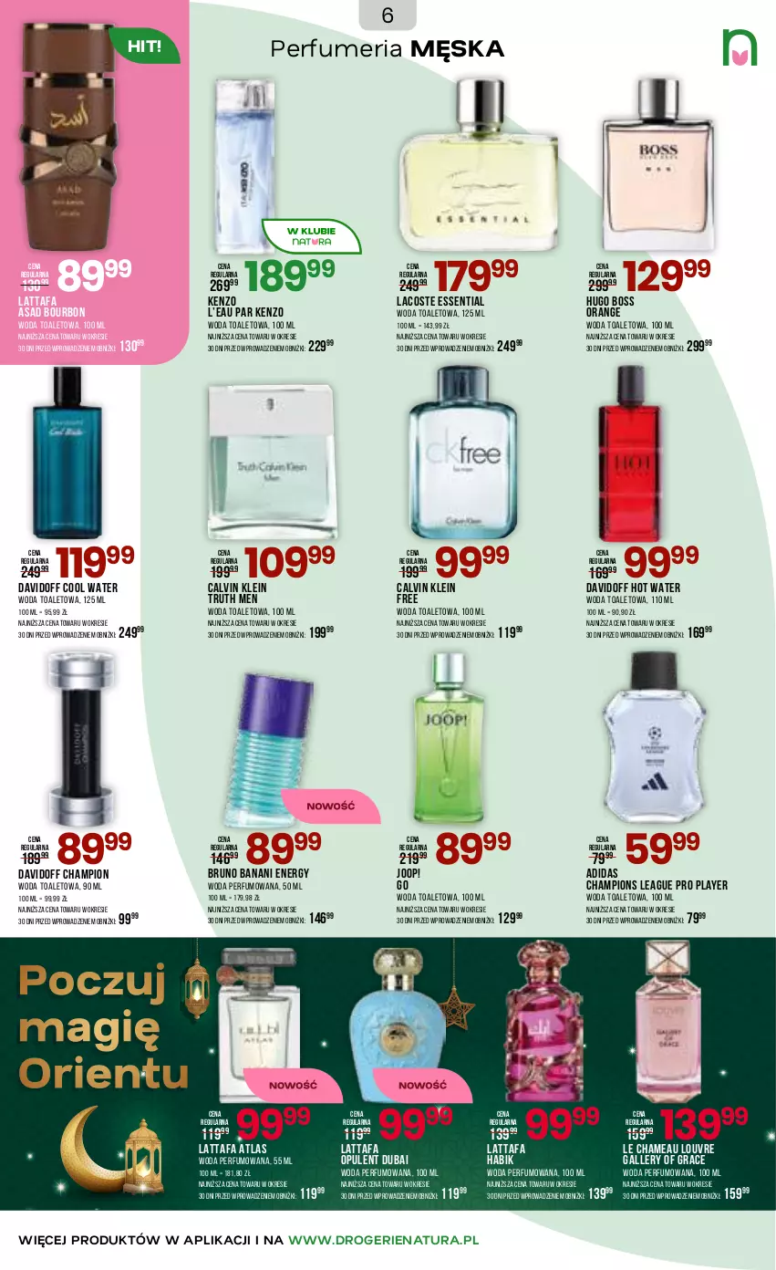 Gazetka promocyjna Drogerie Natura - Gazetka Drogerie Natura - ważna 18.05 do 02.06.2026 - strona 6 - produkty: Adidas, Bourbon, Bruno Banani, Calvin Klein, Davidoff, Fa, Gra, Hugo Boss, JOOP!, Kenzo, Lacoste, Perfum, Woda, Woda perfumowana, Woda toaletowa