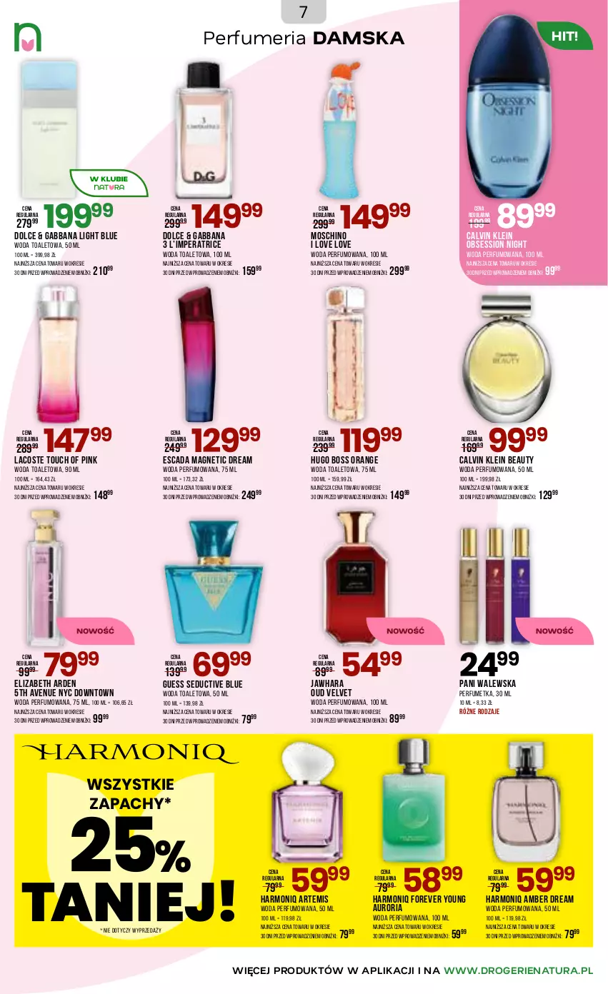 Gazetka promocyjna Drogerie Natura - Gazetka Drogerie Natura - ważna 18.05 do 02.06.2026 - strona 7 - produkty: Calvin Klein, Elizabeth Arden, Escada, Hugo Boss, Lacoste, Moschino, Perfum, SESSIO, Velvet, Woda, Woda perfumowana, Woda toaletowa