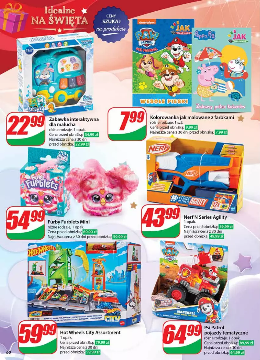 Gazetka promocyjna Dino - Gazetka 51 / 2024 - ważna 18.12 do 24.12.2024 - strona 60 - produkty: Fa, Hot Wheels, Kolorowanka, Nerf, Pojazd, Psi Patrol, Ser, Tera, Zabawka