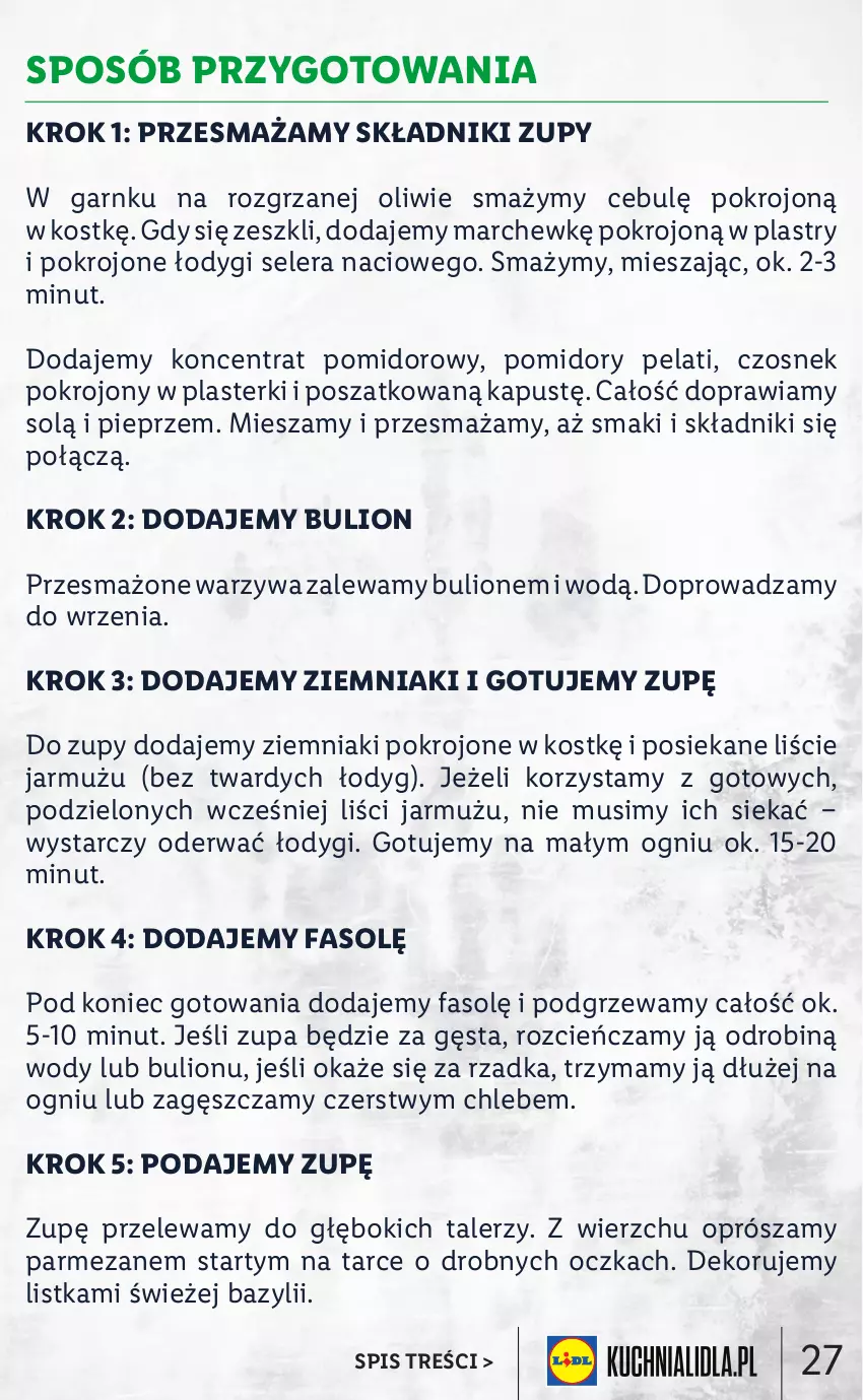 Gazetka promocyjna Lidl - KATALOG ITALIAMO - ważna 07.02 do 12.02.2022 - strona 27 - produkty: Bazyl, Bulion, Chleb, Cień, Czosnek, Fa, Jarmuż, Koncentrat pomidorowy, Lion, Mus, Parmezan, Pieprz, Plasterki, Pomidory, Talerz, Warzywa, Ziemniaki, Zupa