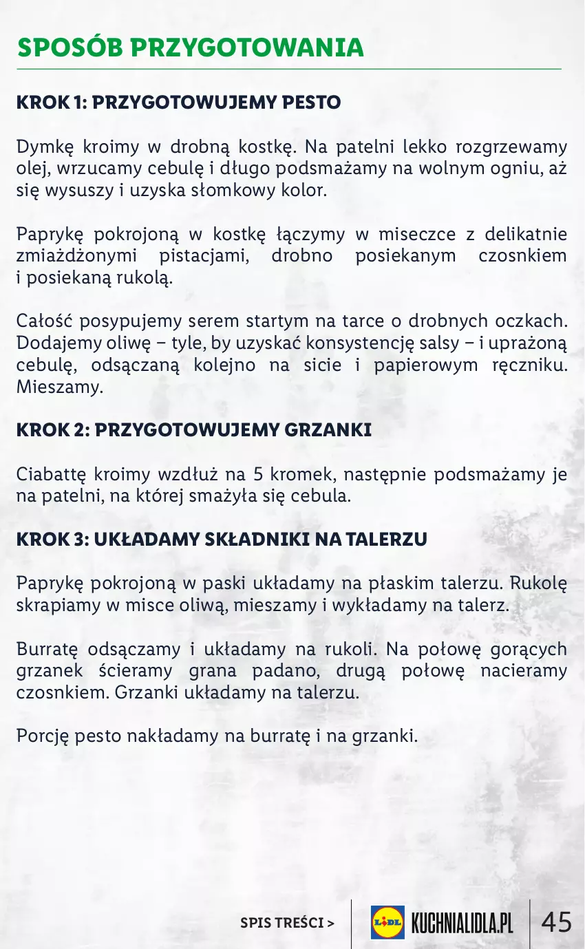 Gazetka promocyjna Lidl - KATALOG ITALIAMO - ważna 07.02 do 12.02.2022 - strona 45 - produkty: Cebula, Gra, Olej, Papier, Pesto, Por, Ręcznik, Ser, Talerz