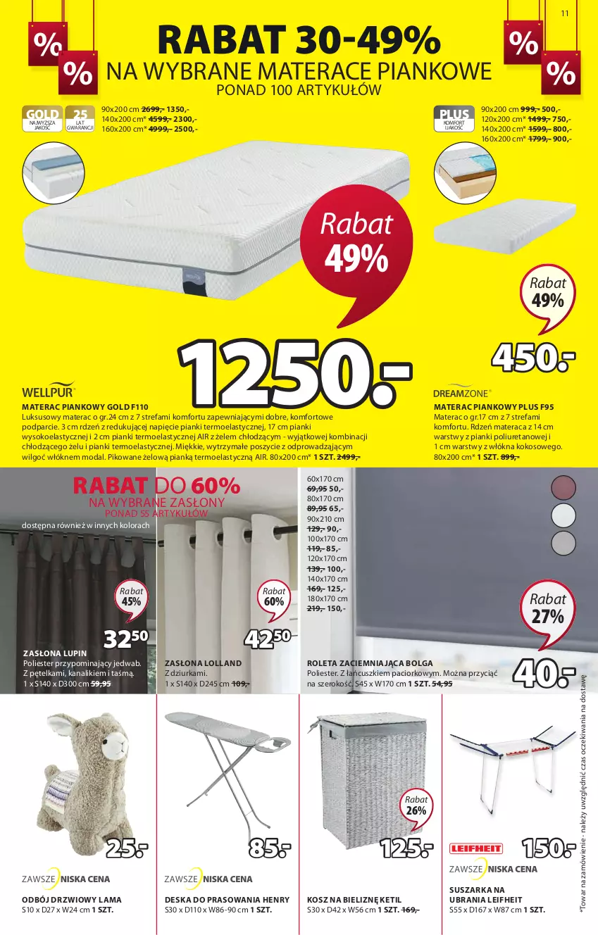 Gazetka promocyjna Jysk - Oferta tygodnia - ważna 23.06 do 06.07.2021 - strona 12 - produkty: Deska do prasowania, Drzwi, Fa, Kokos, Kosz, Kosz na bieliznę, LG, Materac, Materac piankowy, Moda, Roleta, Sok, Suszarka, Tera, Ubrania, Zasłona